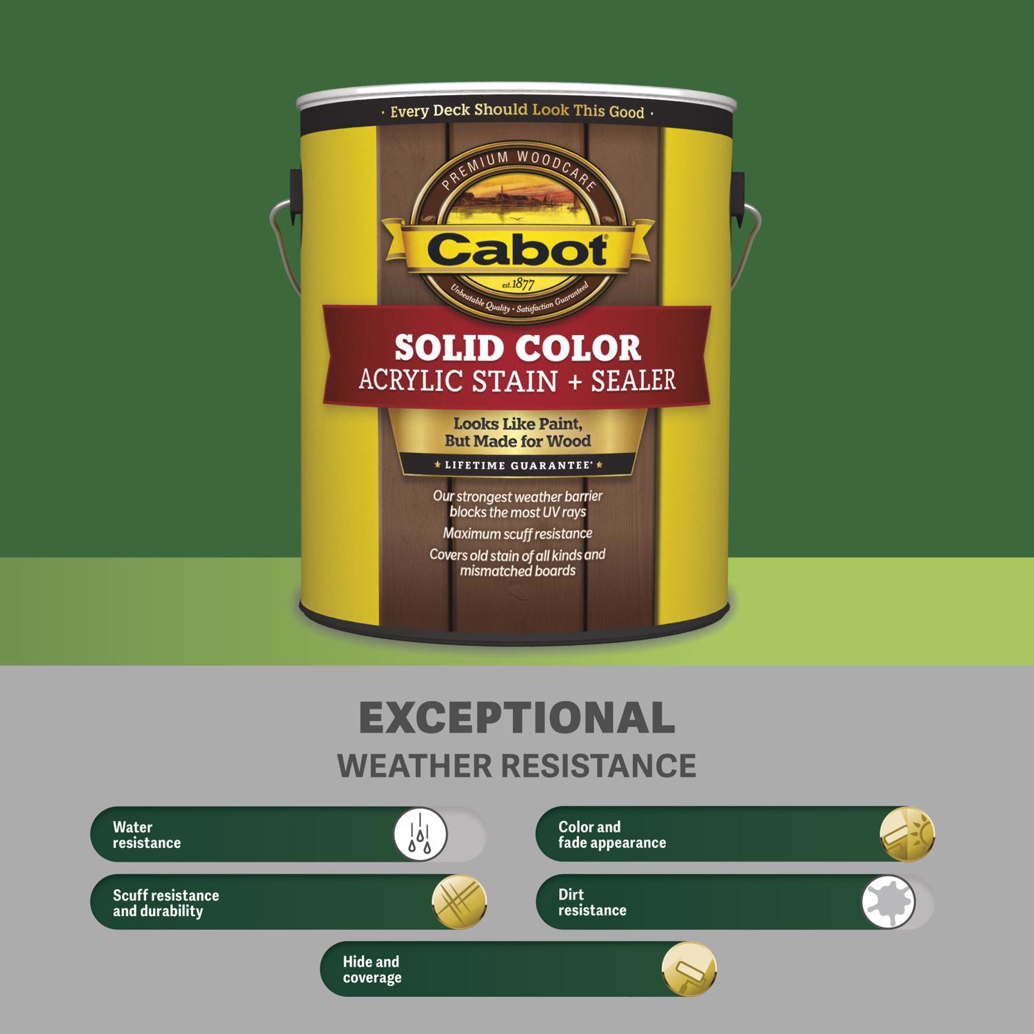 Cabot Solid Color Acrylic Stain & Sealer Solid Tintable White Base Water-Based Acrylic Deck Stain 1
