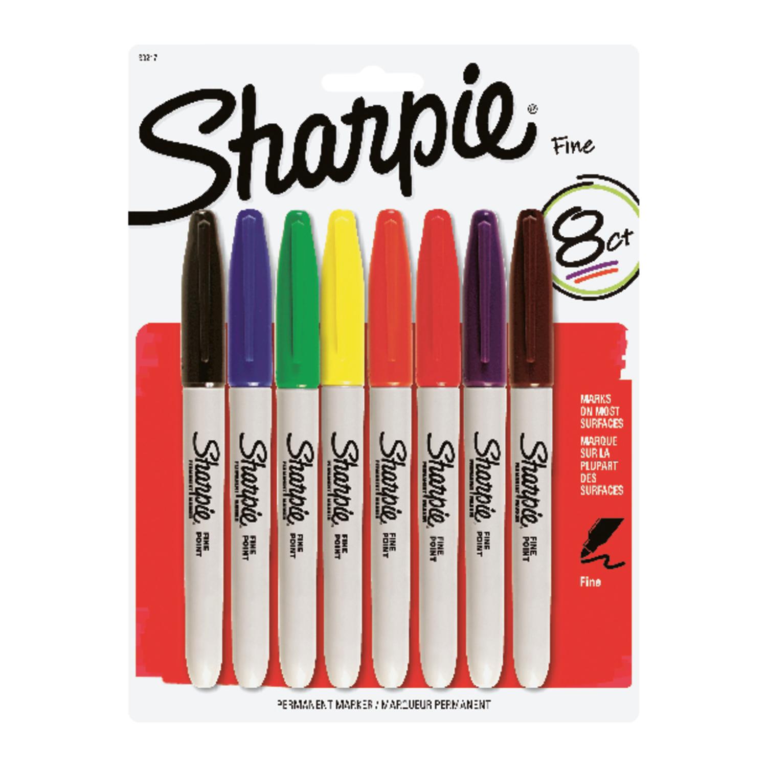 Sharpie Assorted Fine Tip Permanent Marker 8 Pack