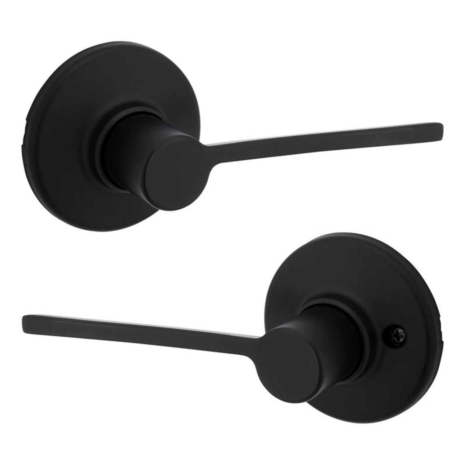 Kwikset Ladera Matte Black Passage Lever