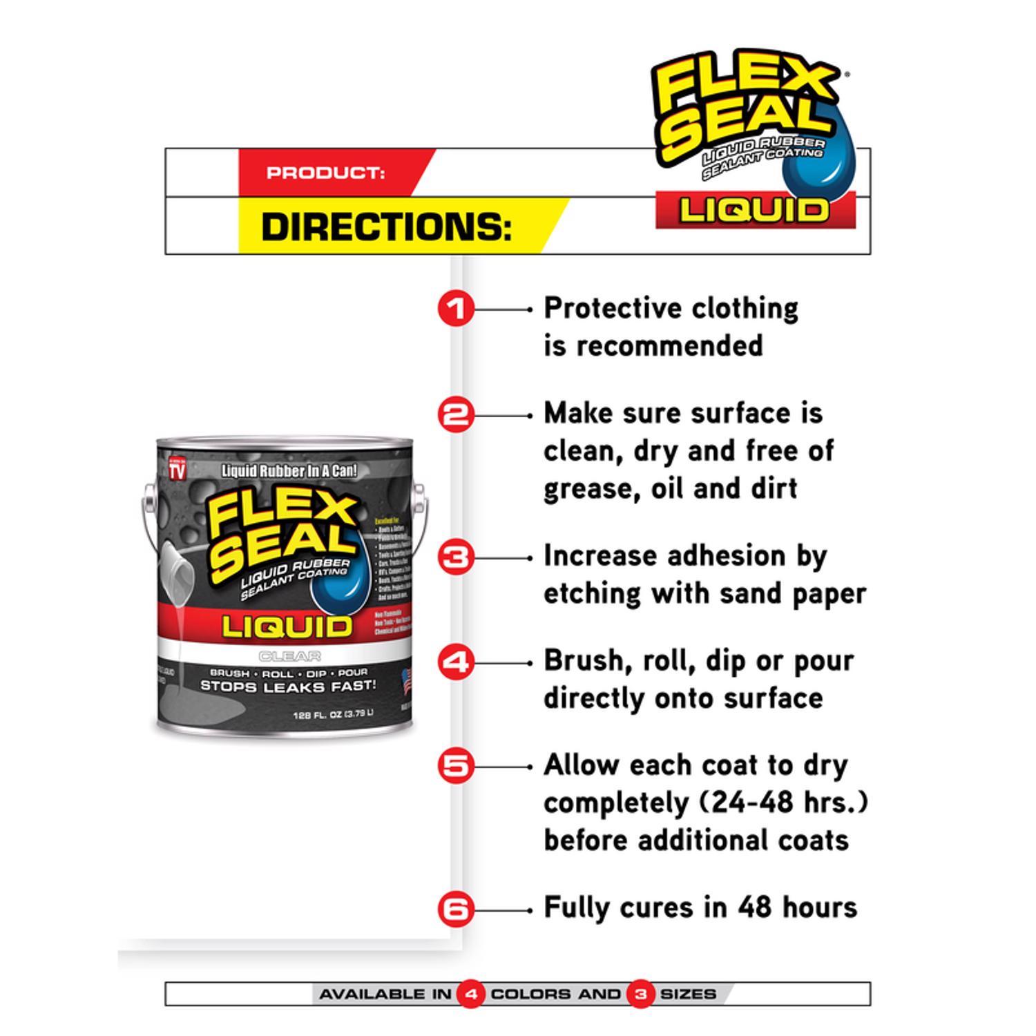 Flex Seal Family of Products Flex Seal Clear Liquid Rubber Sealant Coating 16 oz