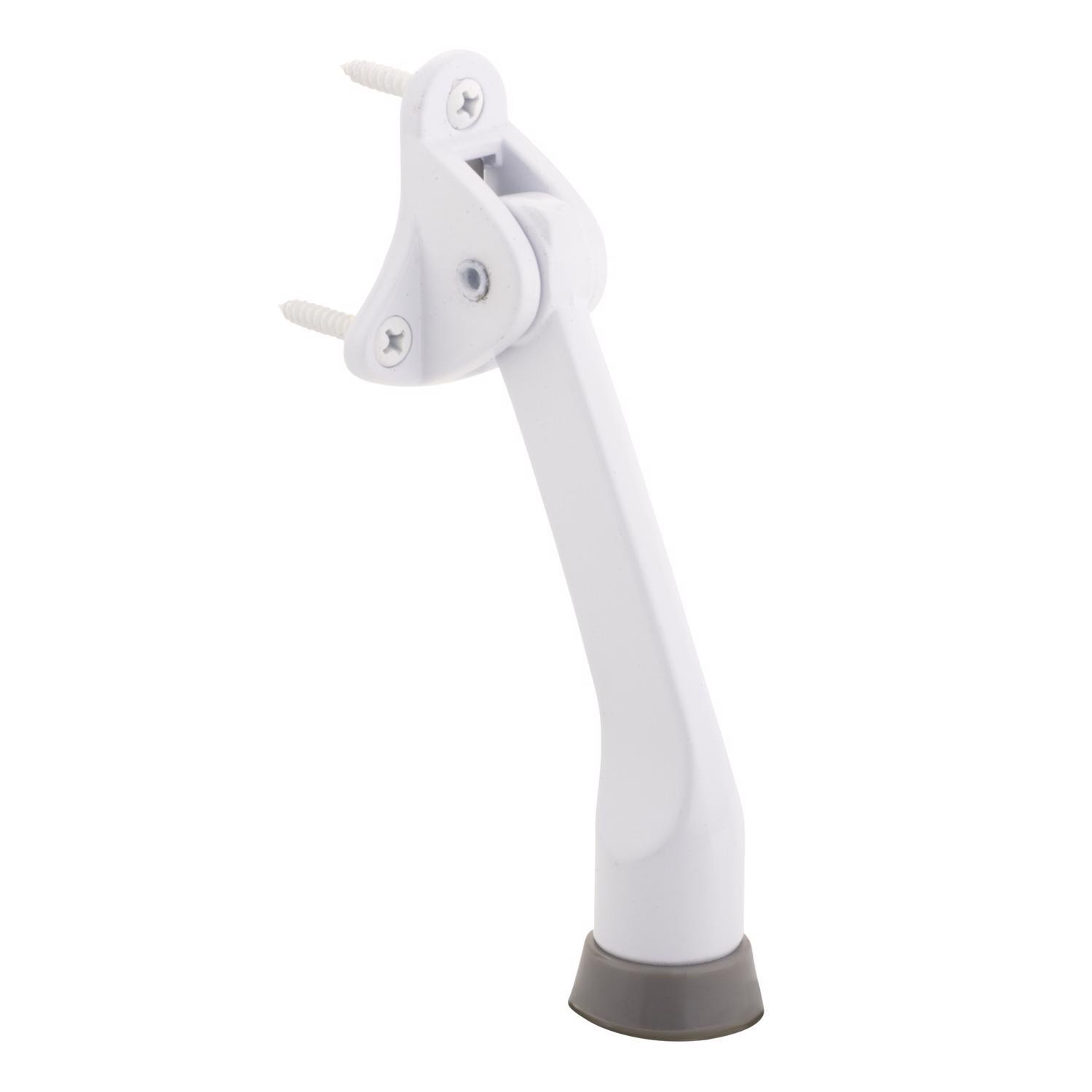 Ace 4 in. W Metal White Kick-Down Door Holder Mounts to door and wall 0 in.