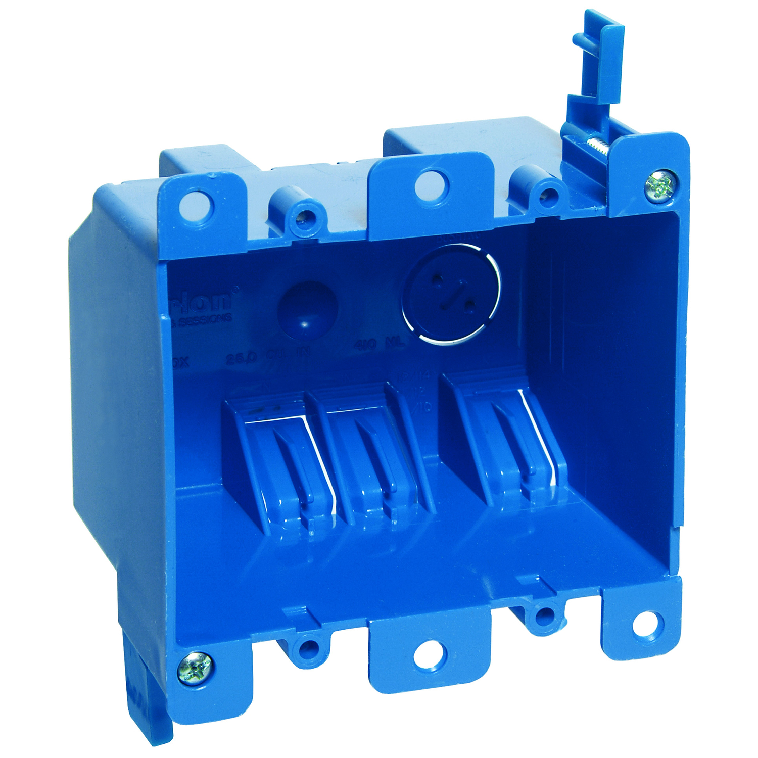 Carlon 25 cu in Rectangle PVC 2 gang Outlet Box Blue