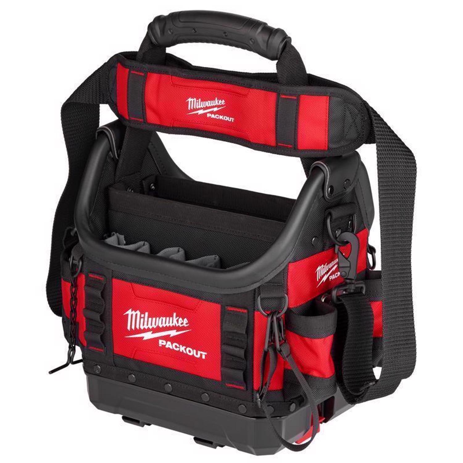 Milwaukee Packout 9.75 in. W X 19 in. H Ballistic Structured Tool Tote 35 pocket Black/Red 1 pc
