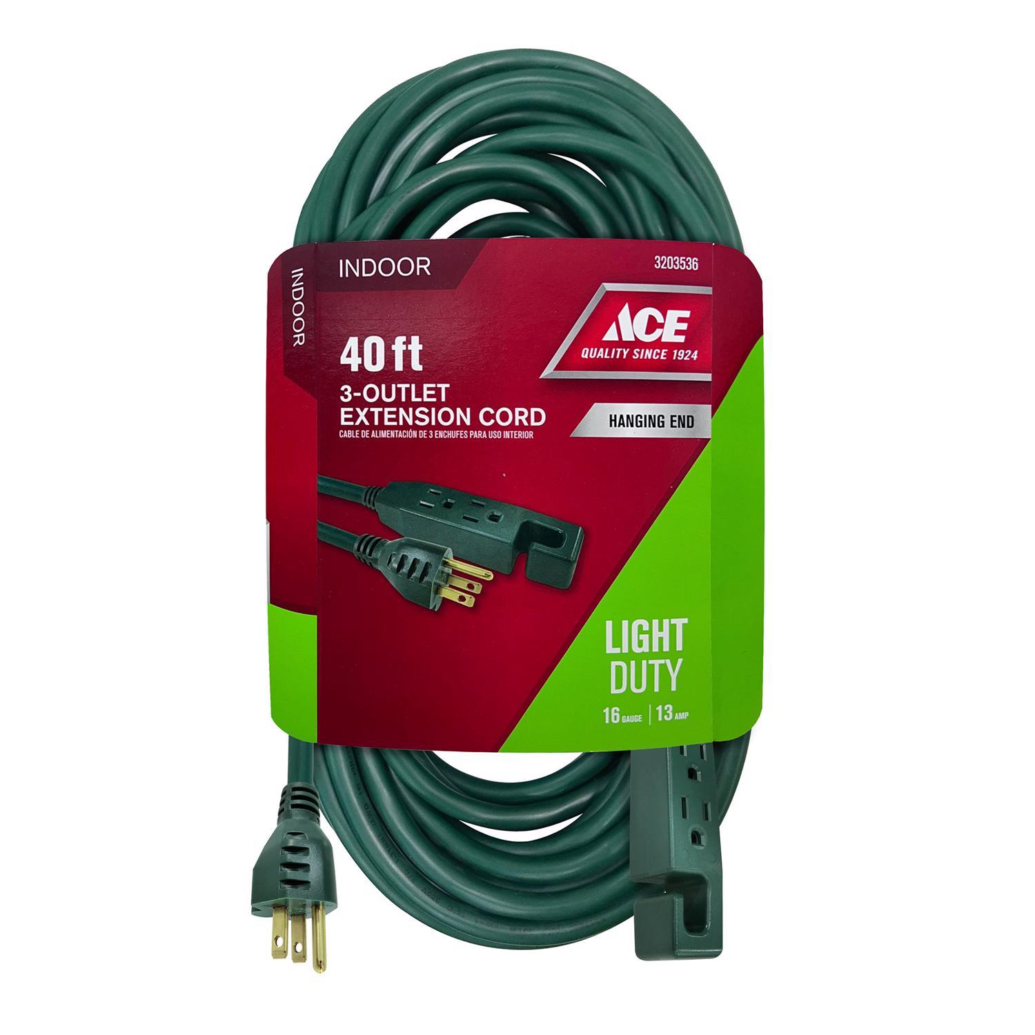 Ace Indoor 40 ft. L Green Extension Cord 16/3 SJTW