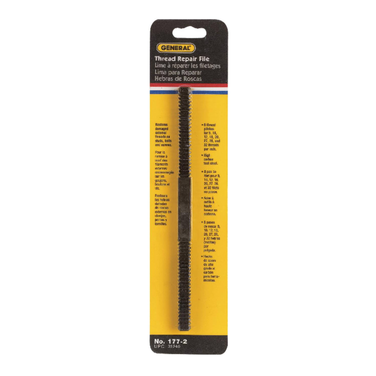 General 8-1/2 in. L X 7/16 in. W High Carbon Steel Assorted Thread Repair File 1 pc