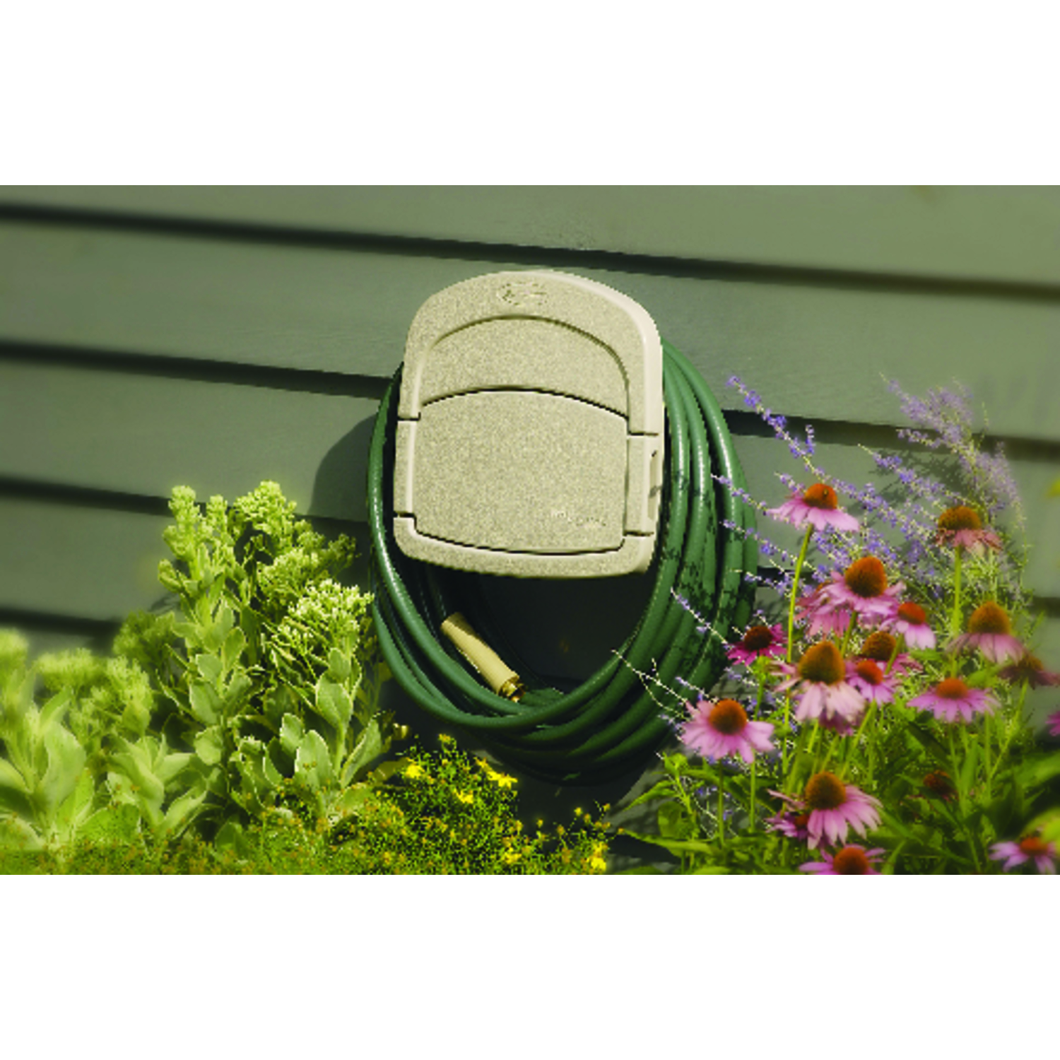Suncast Hose Hangout 150 ft. Taupe Wall Mounted Hose Hanger