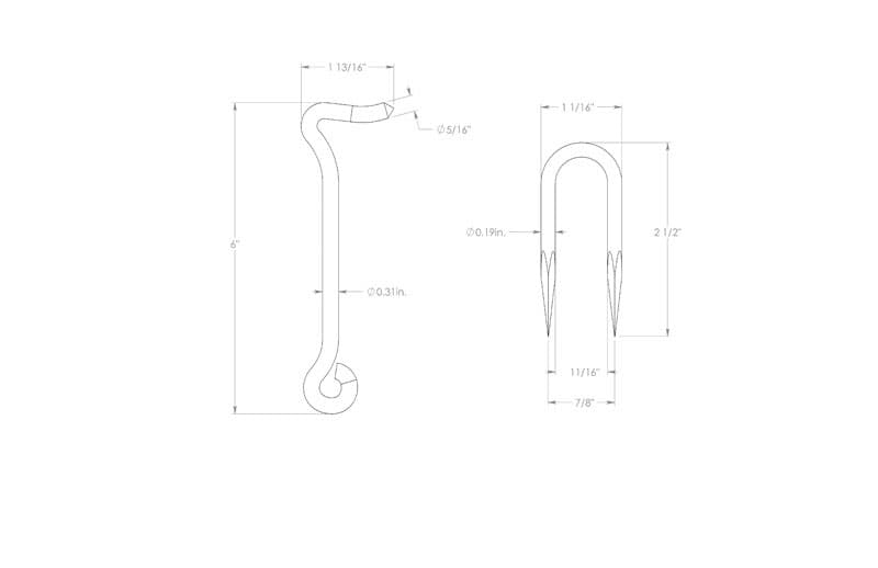 Ace 0.44 in. L Zinc Wire Staple Gate Hook 1 pk