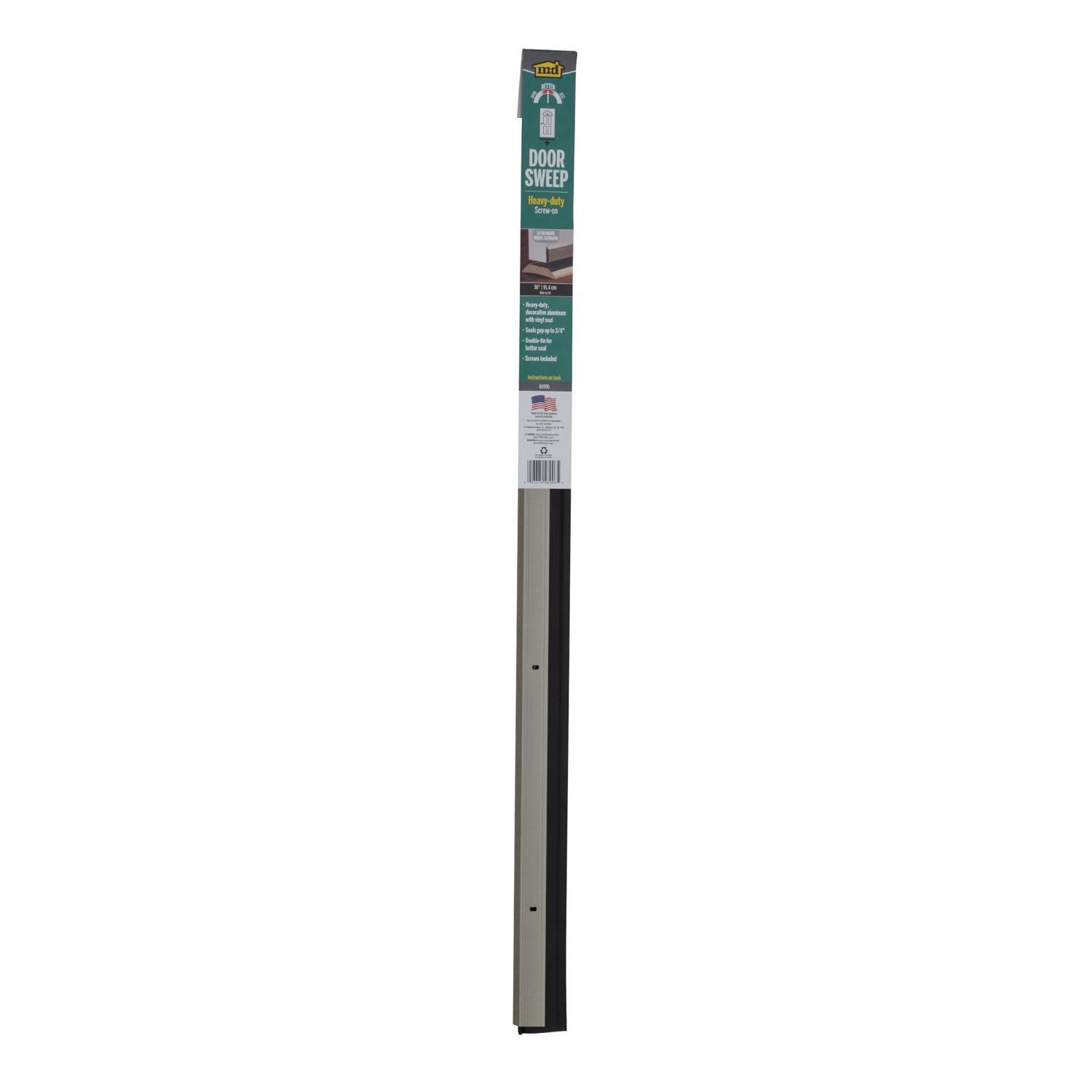 M-D Building Products Satin Nickel Aluminum/Vinyl Sweep For Doors 36 in. L X 2.13 in.