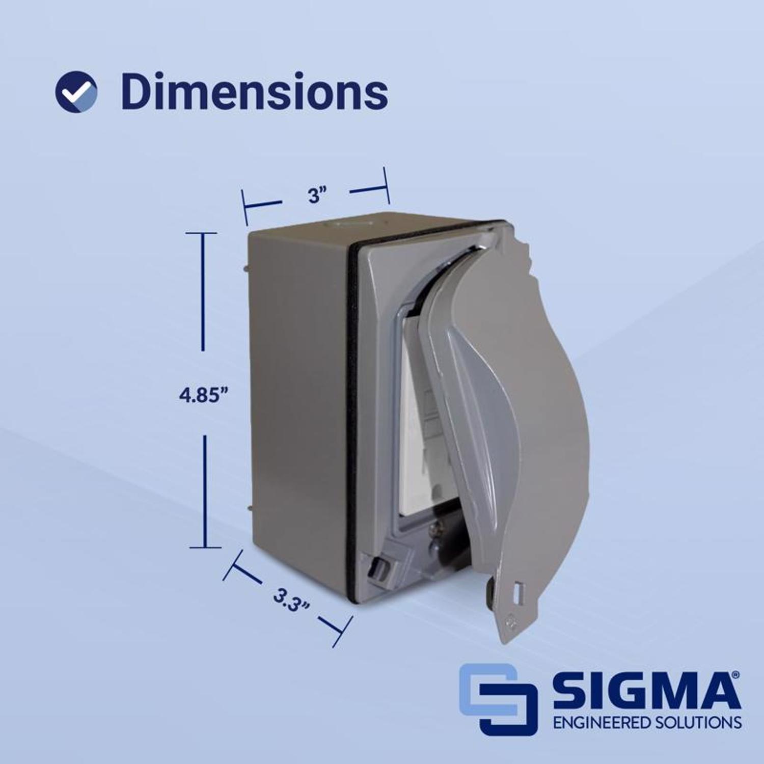 Sigma Engineered Solutions Rectangle Die-Cast Metal 1 gang 4.58 in. H X 2.83 in. W GFCI Outlet Kit