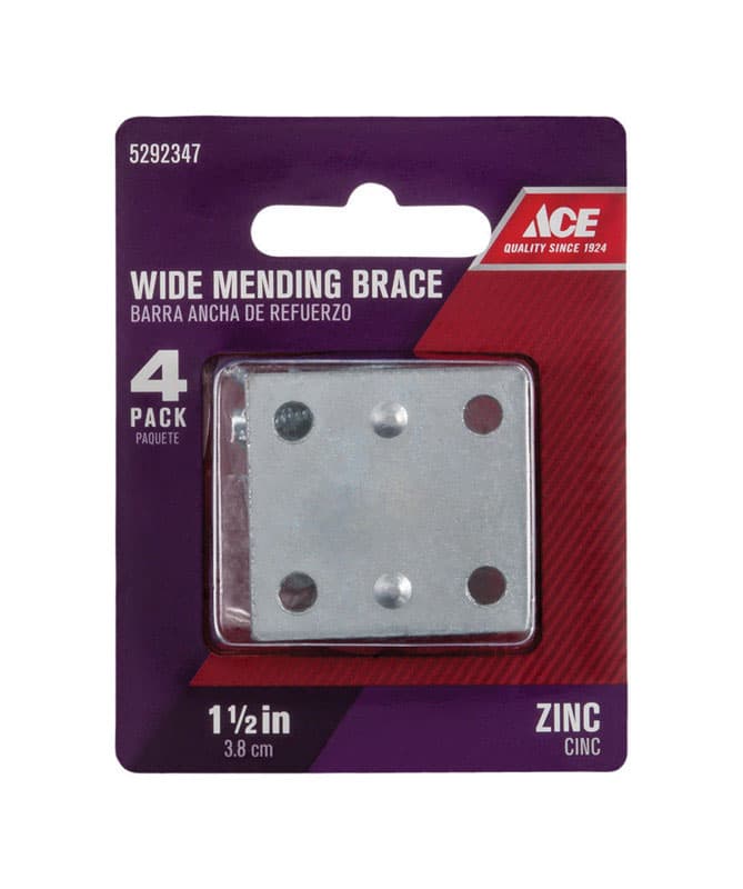 Ace 1.5 in. H X 1.375 in. W X .1095 in. L Zinc Mending Brace