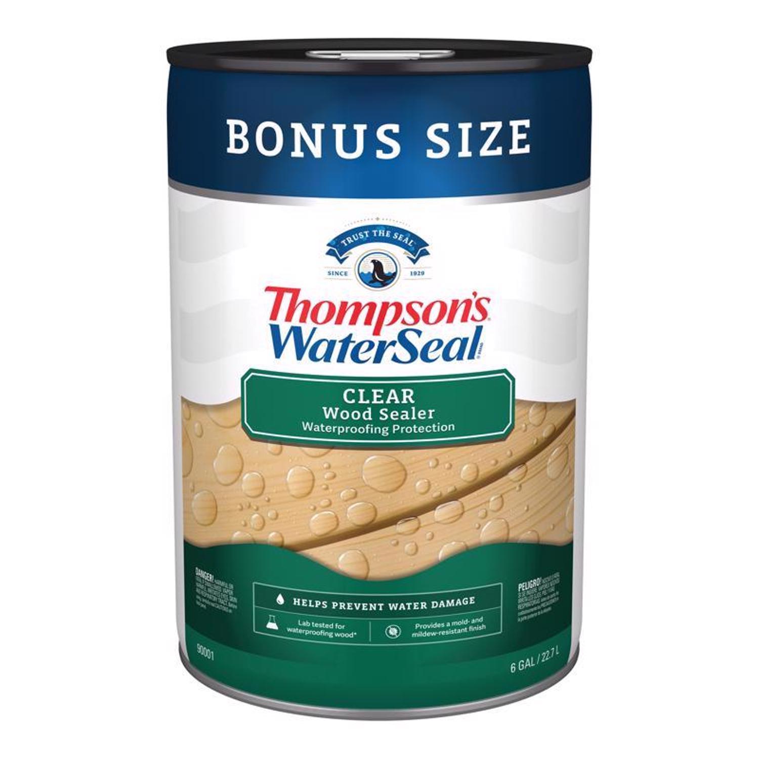 Thompson's WaterSeal Clear Wood Sealer Clear Fully-Transparent Oil-Based Wood Sealant 6 gal