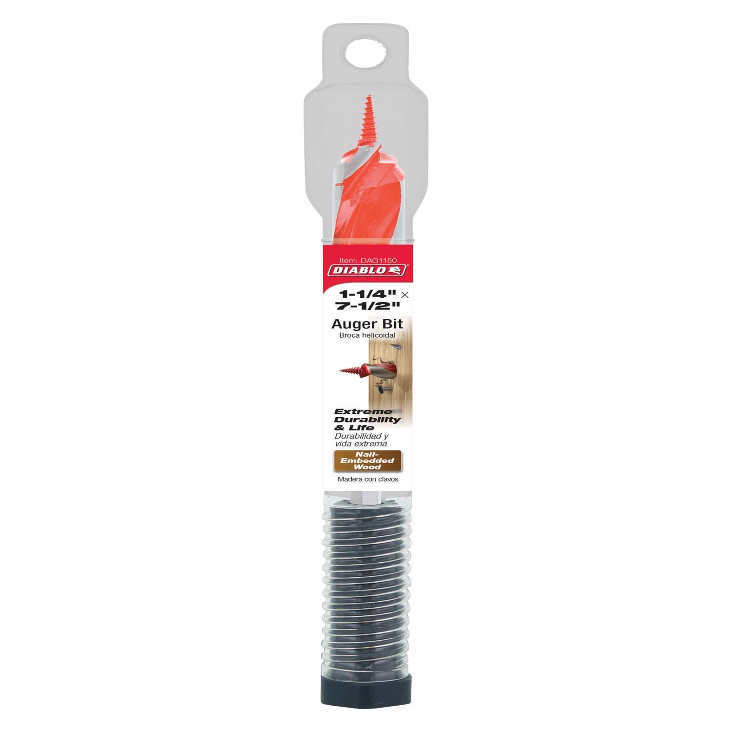 Diablo Dura-Tip 1-1/4 in. D X 7.5 in. L Auger Bit High Speed Steel 1 pc