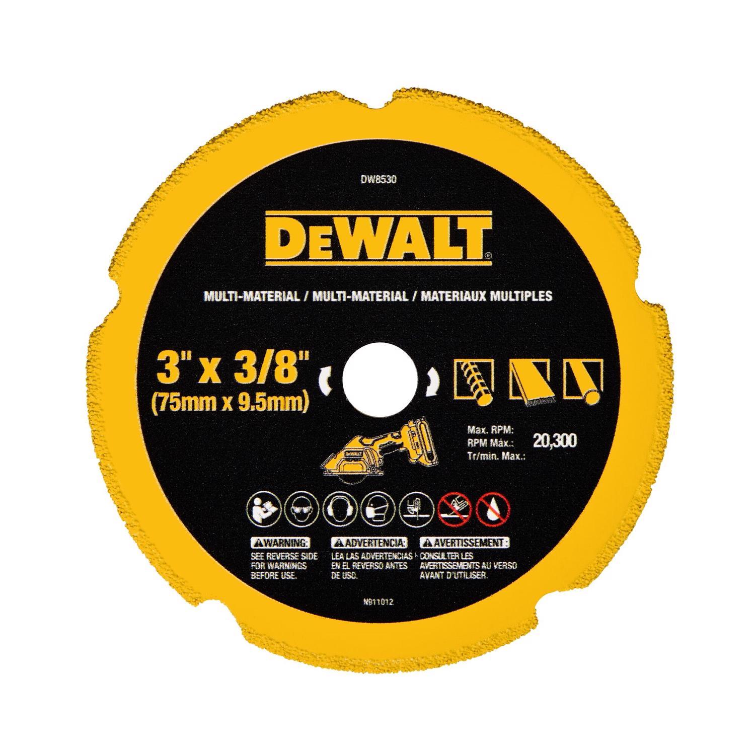 DeWalt 3 in. D X 3/8 in. X 0.2 in. thick Diamond Multi-Material Cut-Off Blade 1 pk