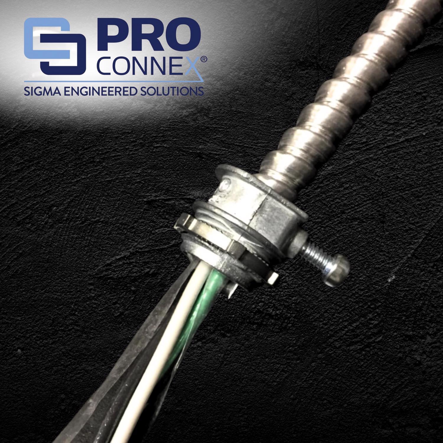 Sigma Engineered Solutions ProConnex 3/8 in. D Die-Cast Zinc Flex Connector For AC and MC 100 pk