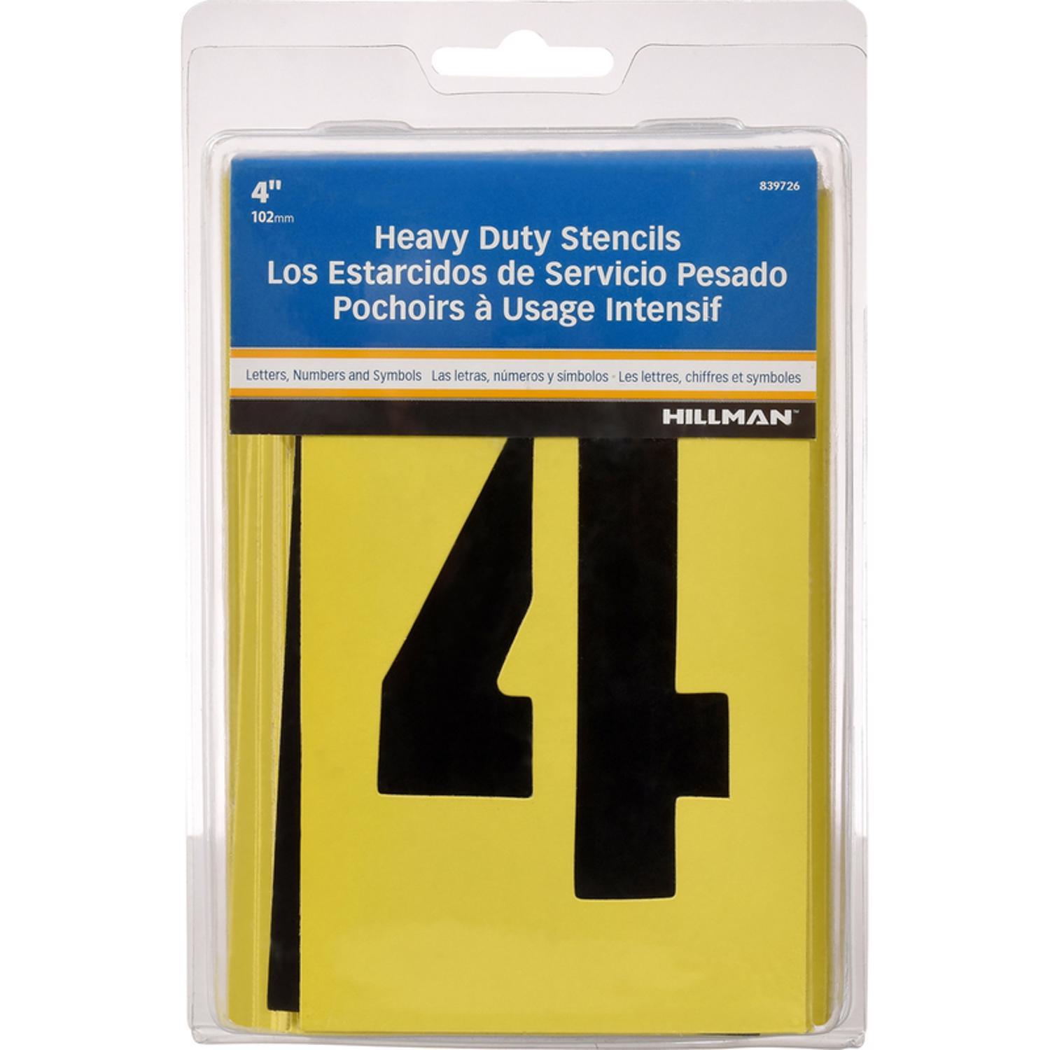 HILLMAN 4 in. Card Stock Letter and Number 4 in. Stencil Set 36 pk