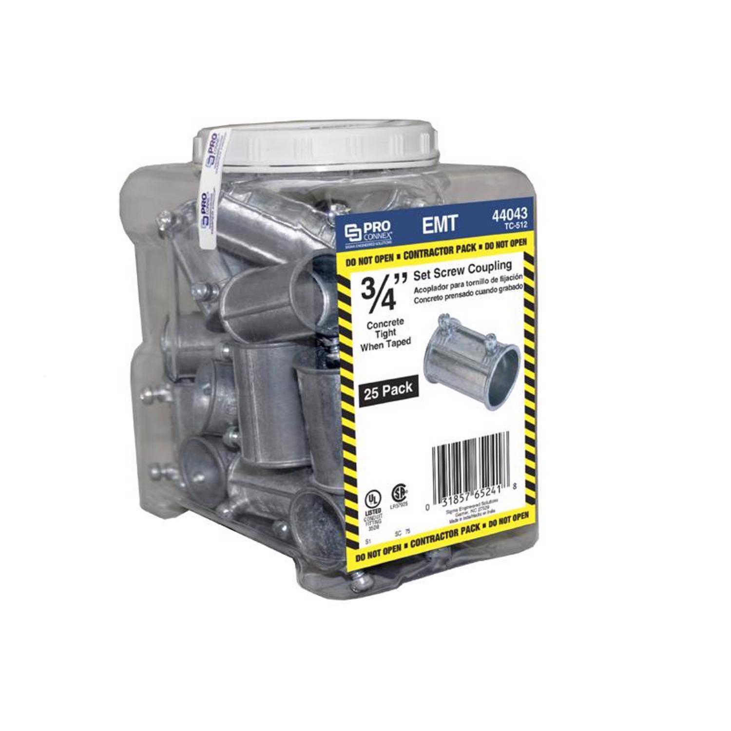 Sigma Engineered Solutions ProConnex 3/4 in. D Die-Cast Zinc Set Screw Coupling For EMT 25 pk