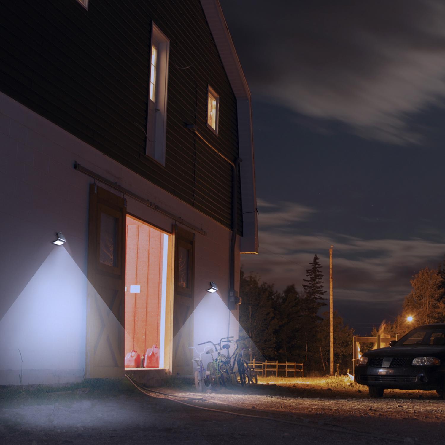 Feit LED Motion-Sensing Solar Powered LED Black Security Floodlight