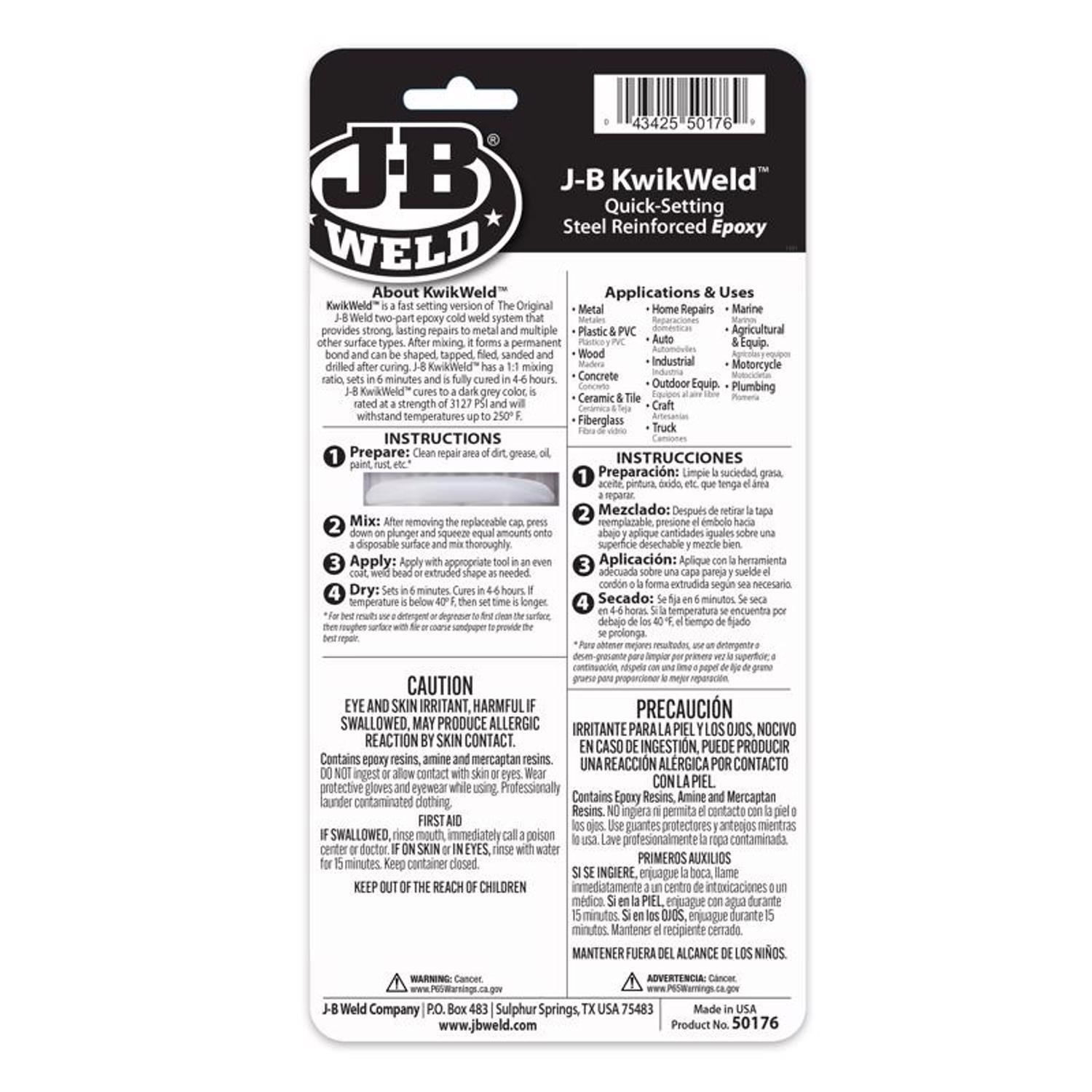 J-B Weld Kwikweld High Strength Automotive Epoxy Liquid 0.85 Oz