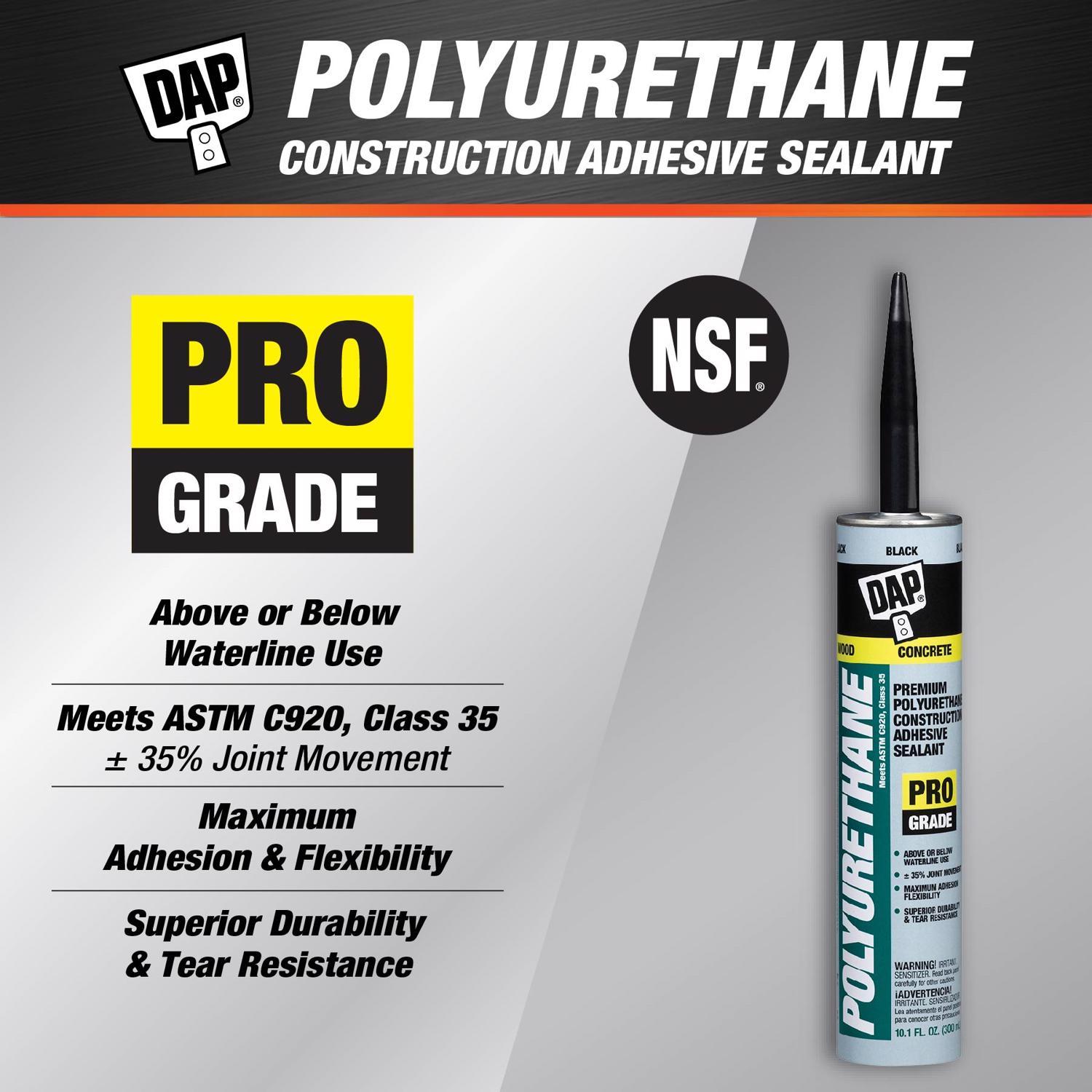 DAP Pro Grade Polyurethane Construction Adhesive Sealant 10.1 oz