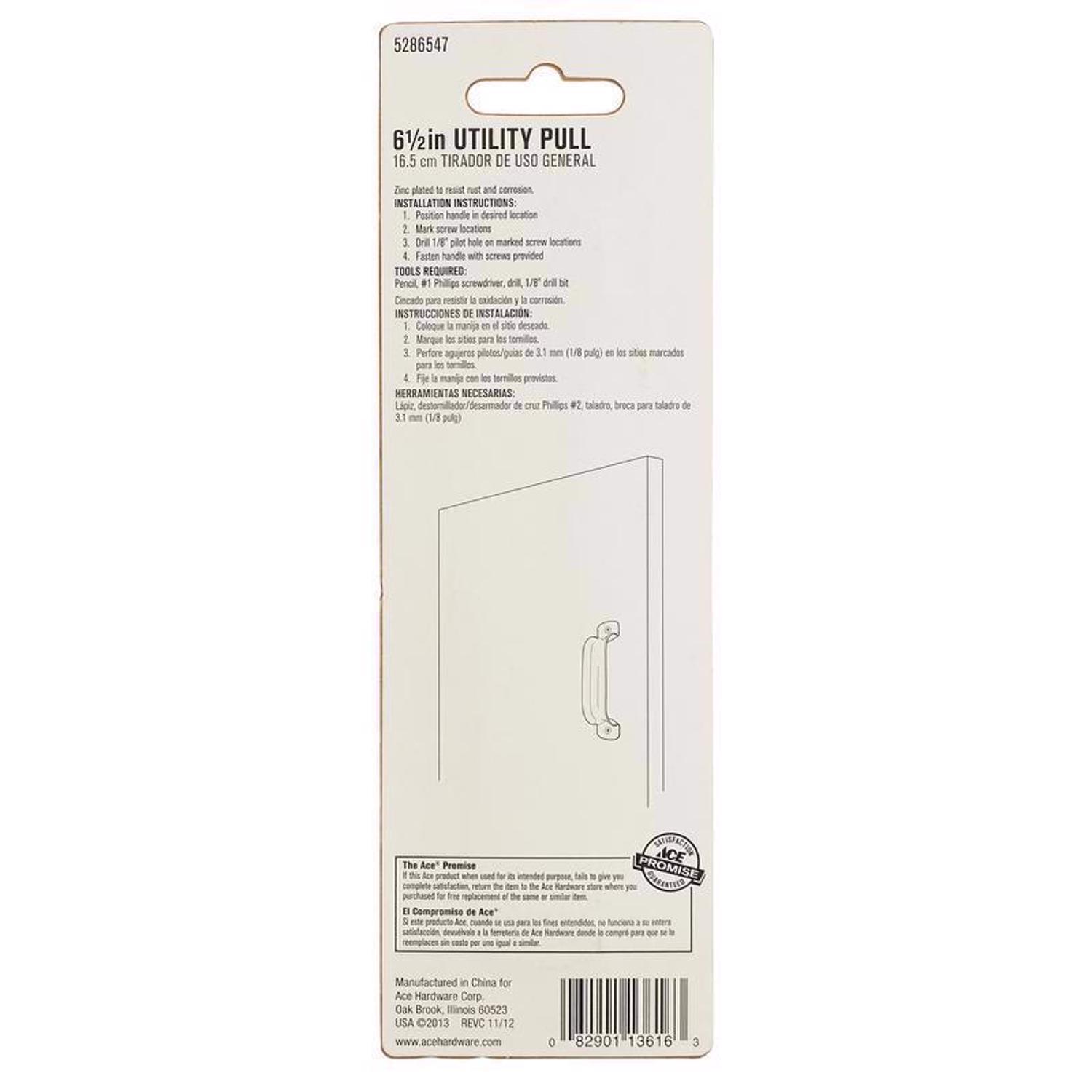 Ace 6.5 in. L Zinc-Plated Silver Steel Utility Pull