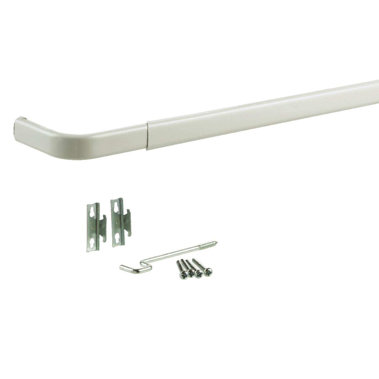 Kenney White Traditional/Transitional Curtain Rod 48 in. L X 86 in. L