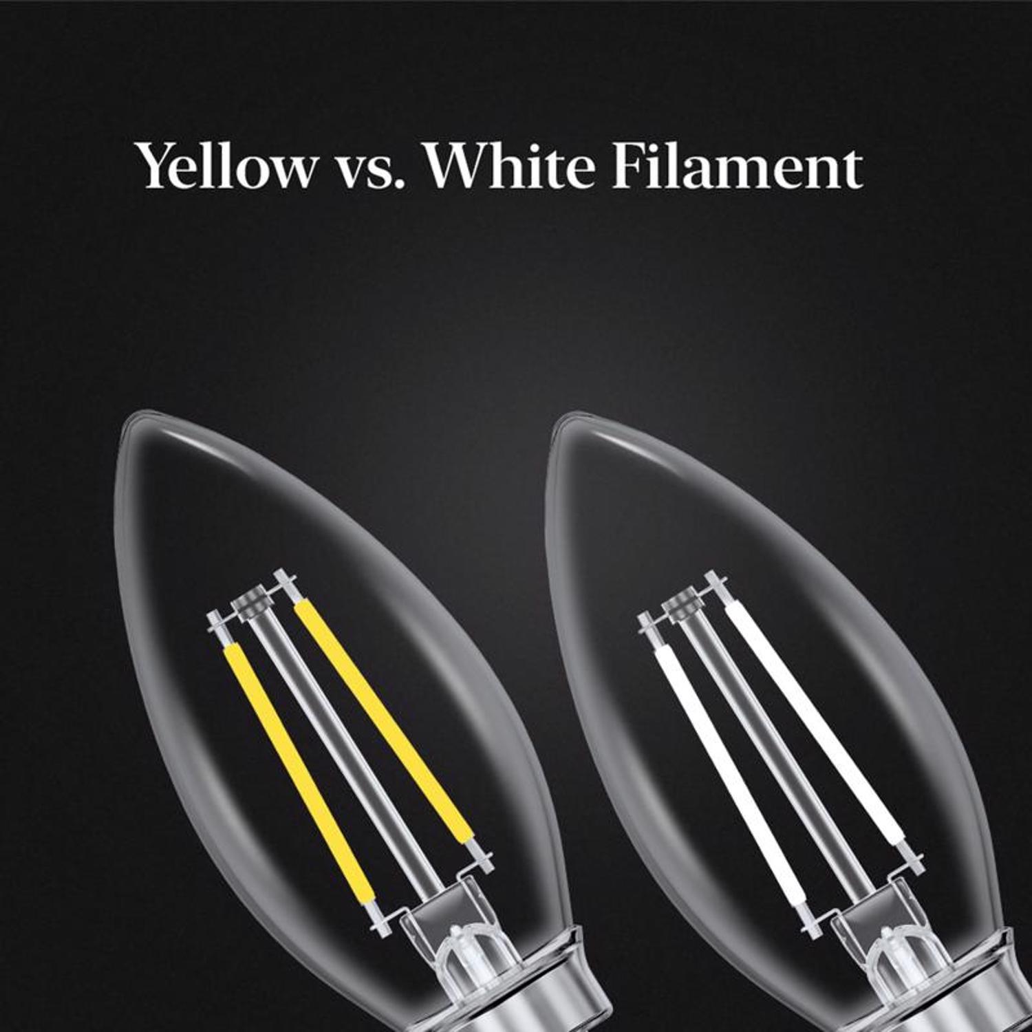 Feit White B10 E12 (Candelabra) Filament LED Bulb Daylight 100 Watt Equivalence 2 pk
