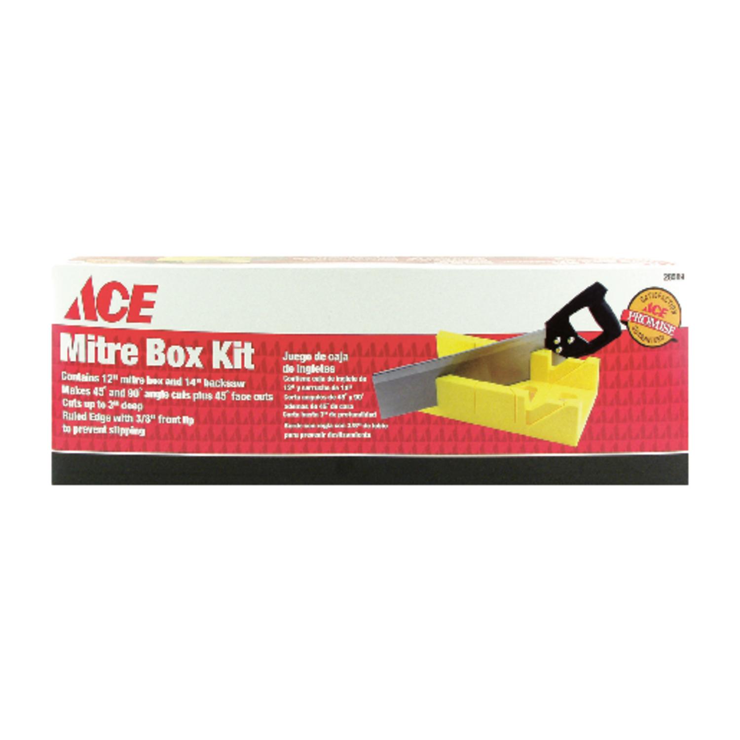 Ace 12 in. L X 4 in. W Plastic 90 deg Mitre Box with Back Saw Saw Included 1 pc