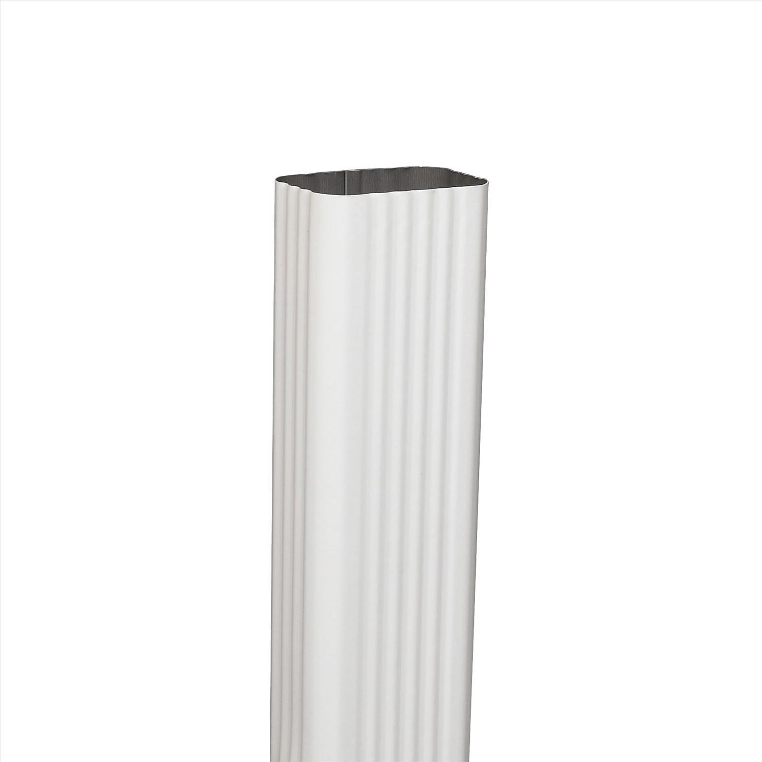 Amerimax 3 in. H X 4 in. W X 10 ft. L White Aluminum Rectangular Downspout