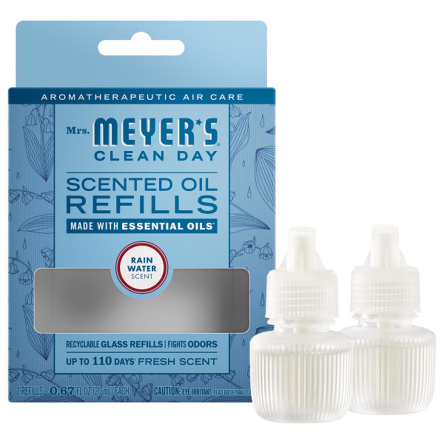 Mrs. Meyer's Clean Day Rain Water Scent Air Freshener Oil Refill 0.67 oz Liquid 2 pk