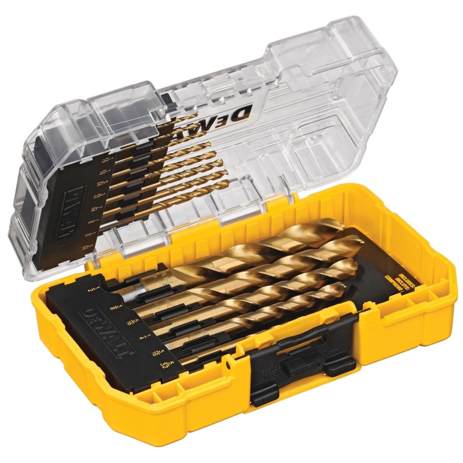 DEWALT Pilot Point Titanium Drill Bit Set Straight Shank 14 pc