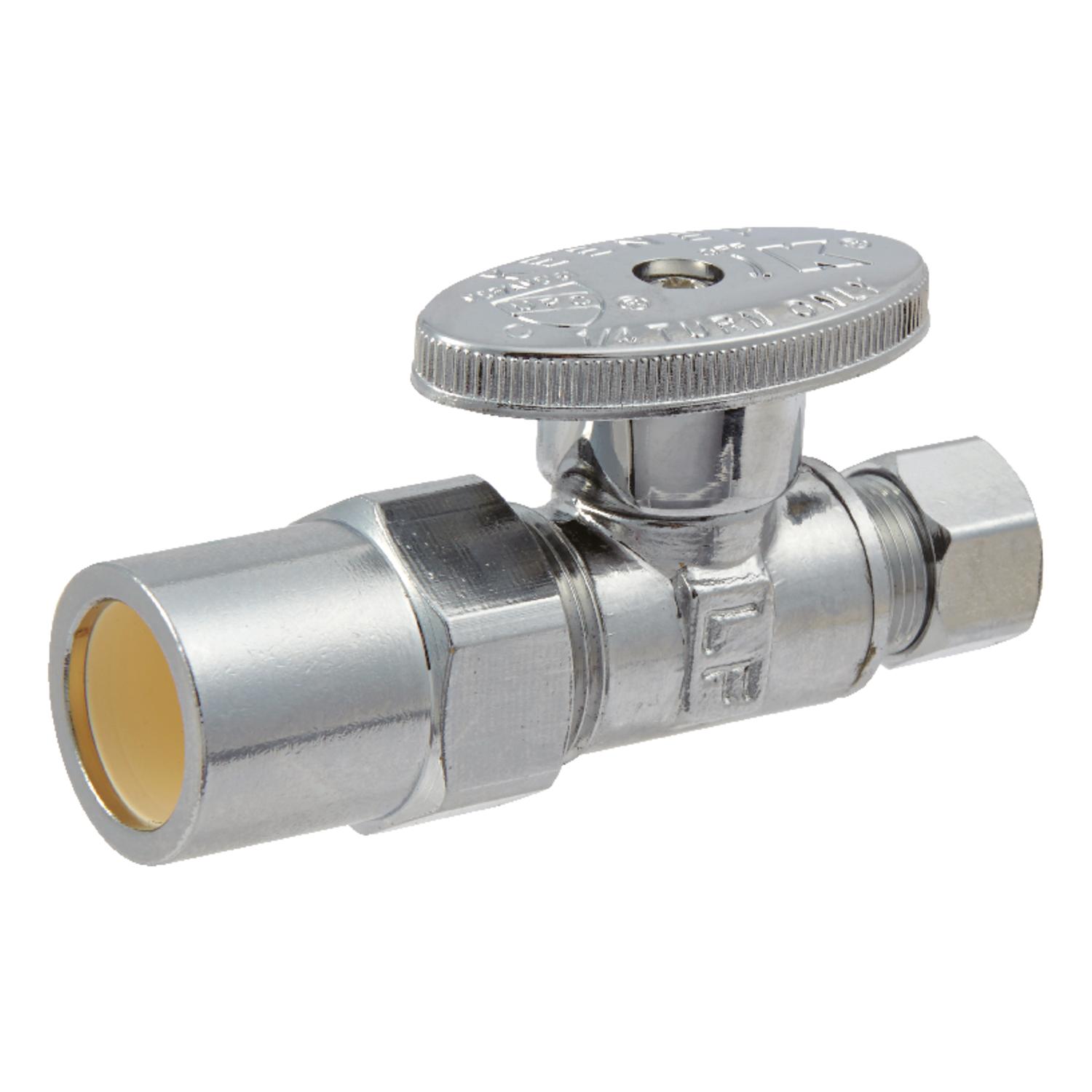 Ace 3/8 in. CPVC X 1/2 in. Compression Brass Straight Stop Valve