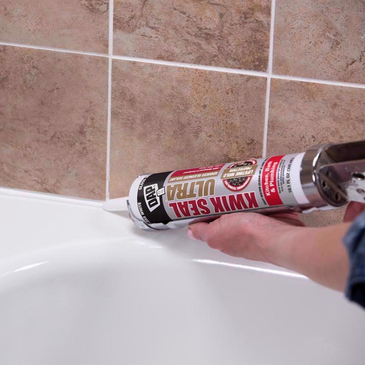 DAP Kwik Seal Ultra Clear Siliconized Acrylic Kitchen and Bath Sealant 10.1 oz