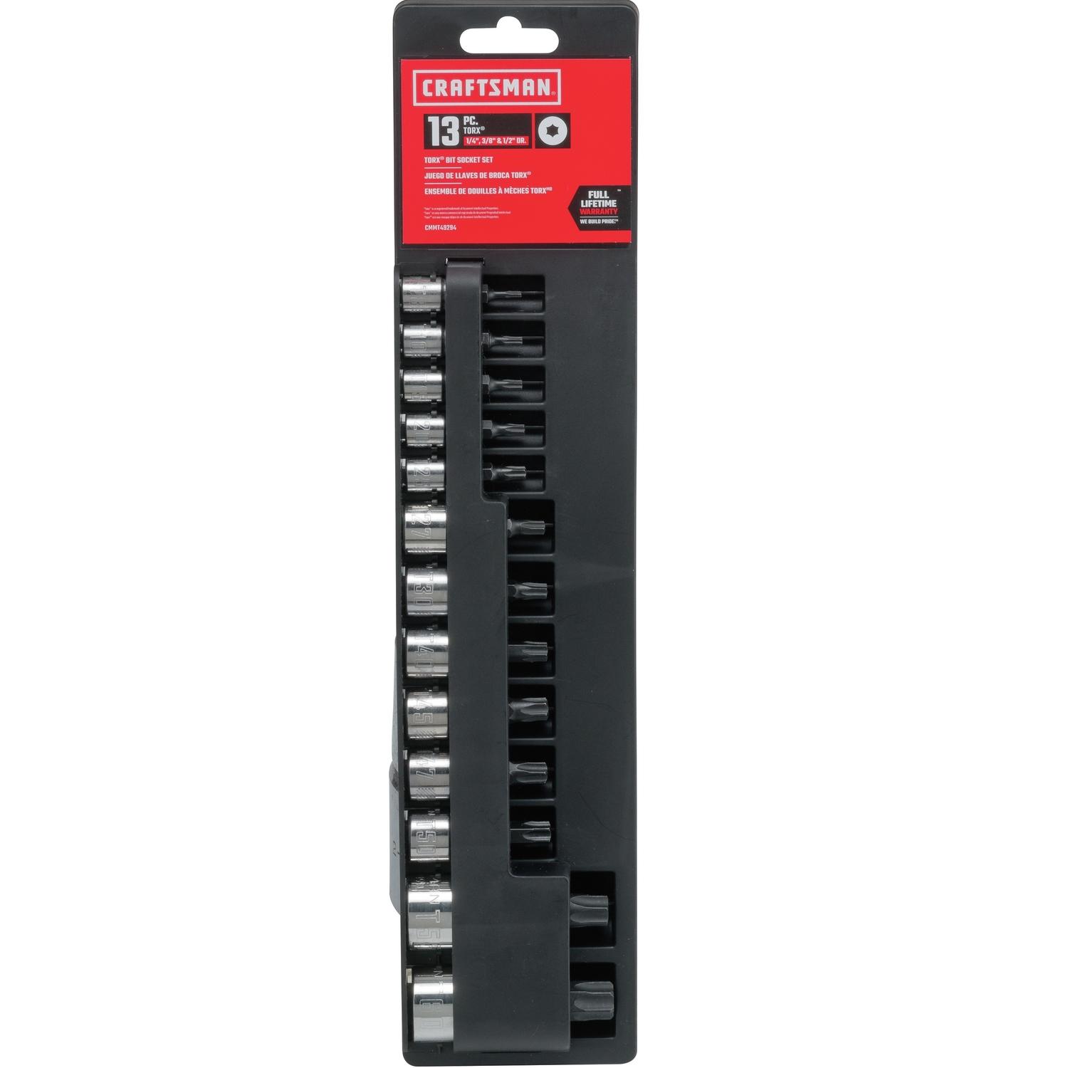 Craftsman 1/4 and 3/8 in. drive Torx Bit Socket Set 13 pc