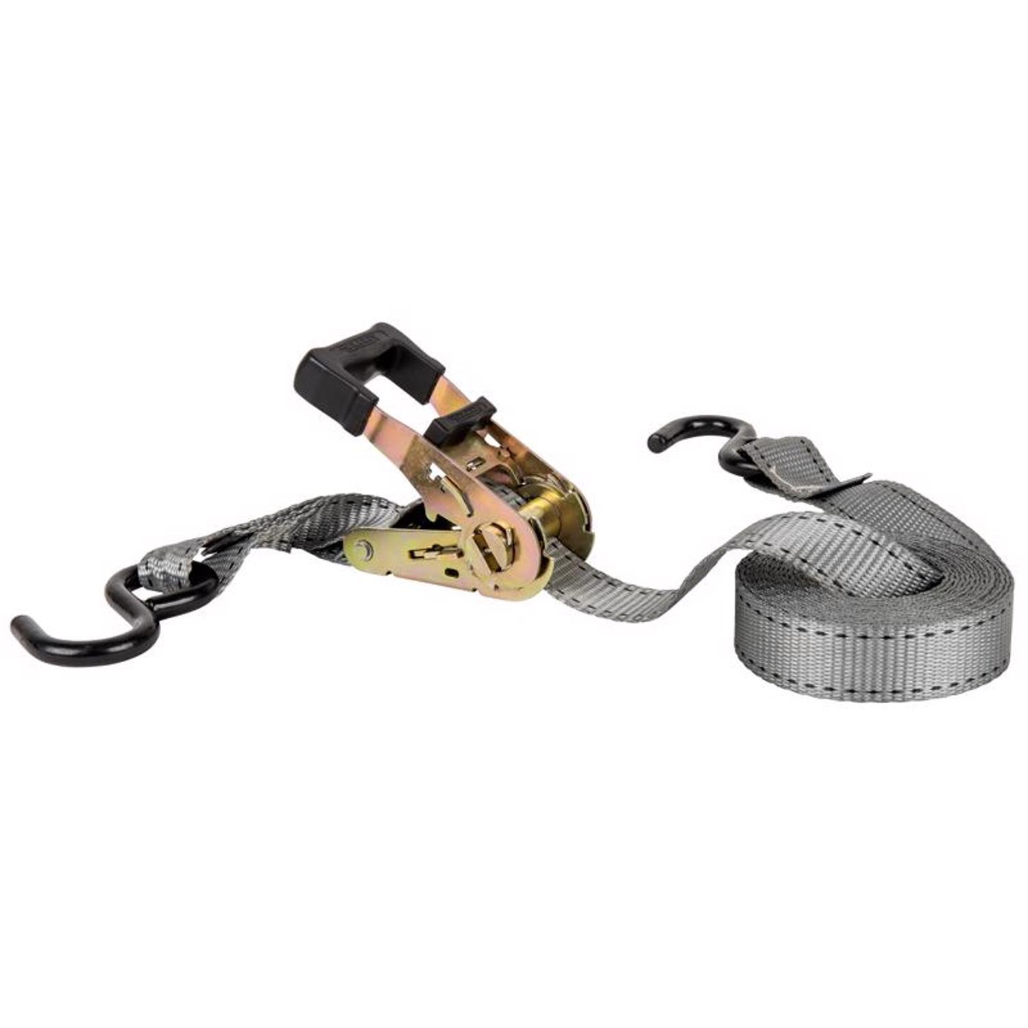 Keeper 1 in. W X 15 ft. L Gray Ratchet Tie Down Strap 500 lb 4 pk