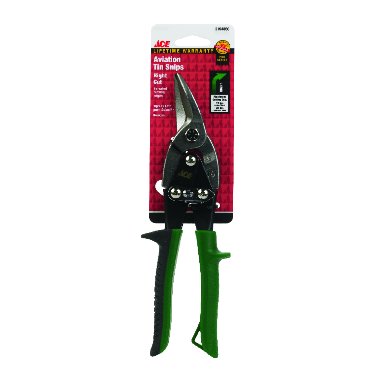 Ace 10 in. Drop Forged Steel Style Aviation Snips 19 Ga.