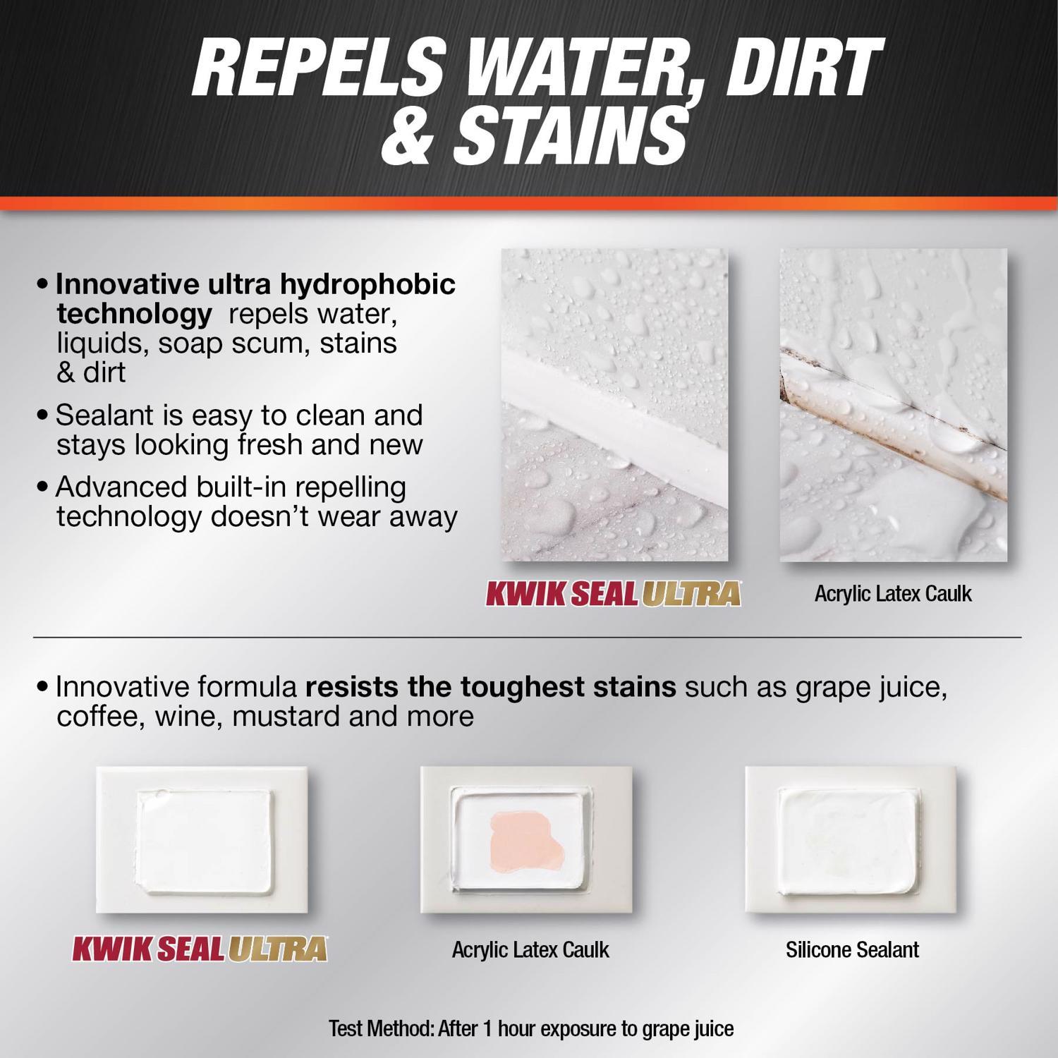 DAP Kwik Seal Ultra Clear Siliconized Acrylic Kitchen and Bath Caulk Sealant 5.5 oz