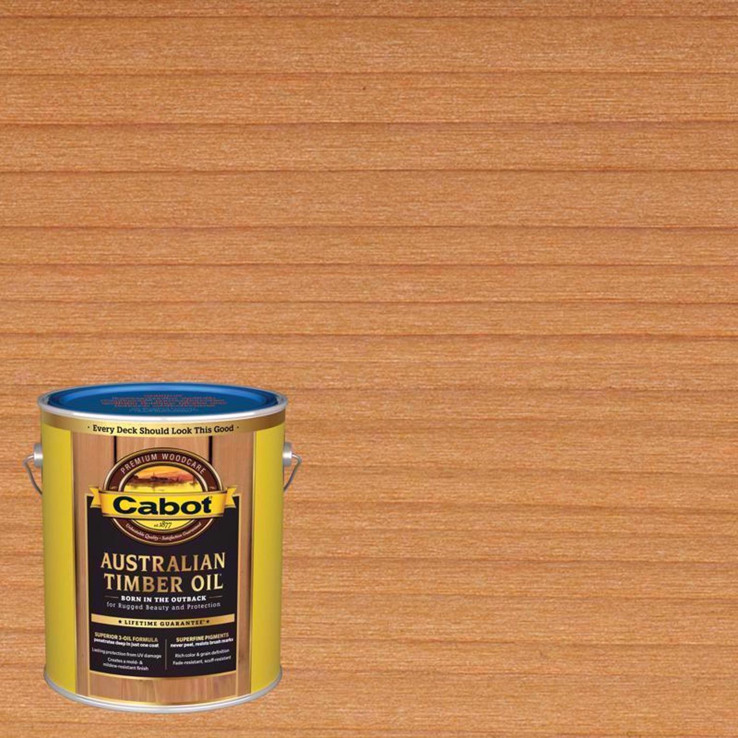 Cabot Australian Timber Oil Low VOC Transparent Amberwood Oil-Based Alkyd Australian Timber Oil 1 ga