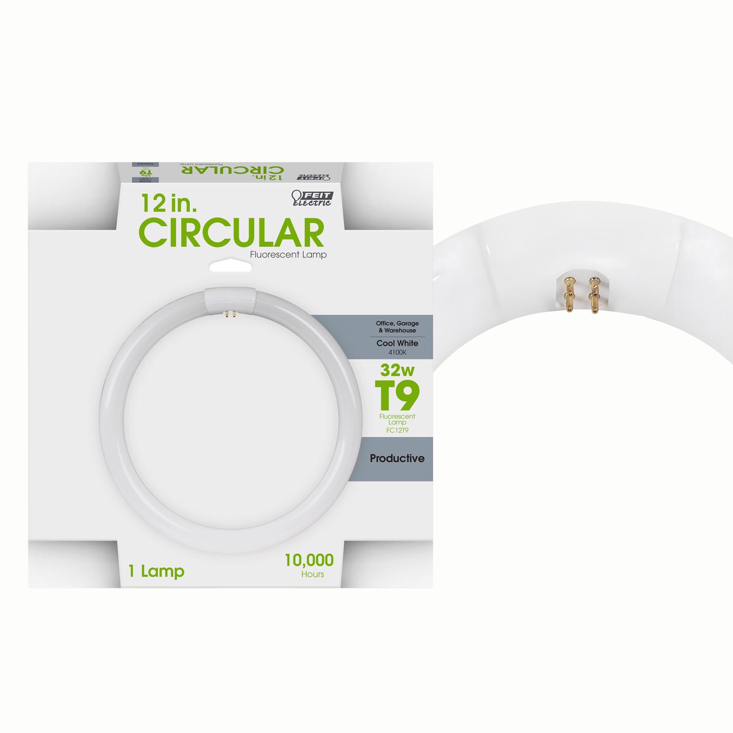 Feit 32 W T9 12 in. D X 11.9 in. L Circline Fluorescent Bulb Cool White Circular 4100 K 1 pk