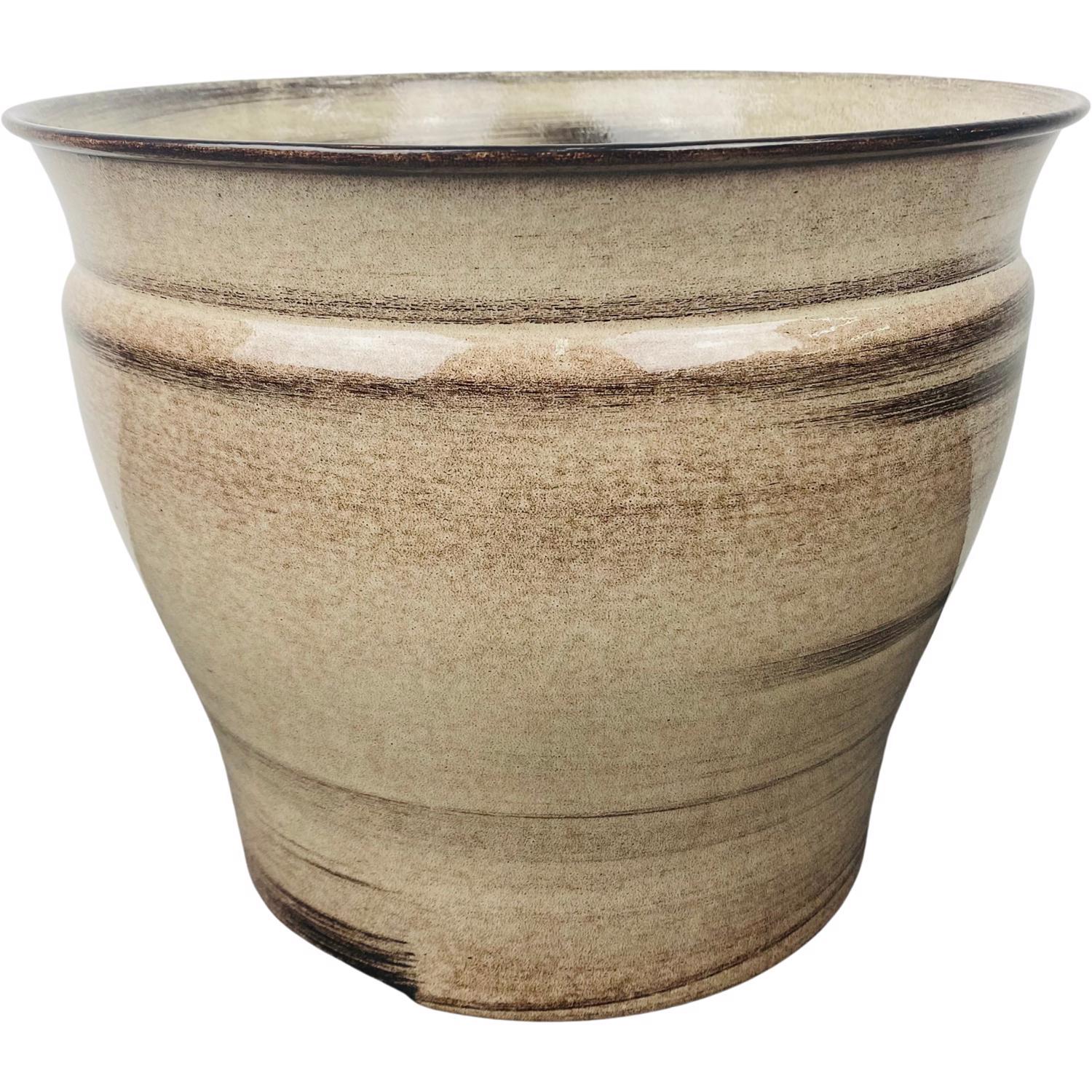 Robert Allen Vanhorne 6 in. W Metal Planter Light Brown