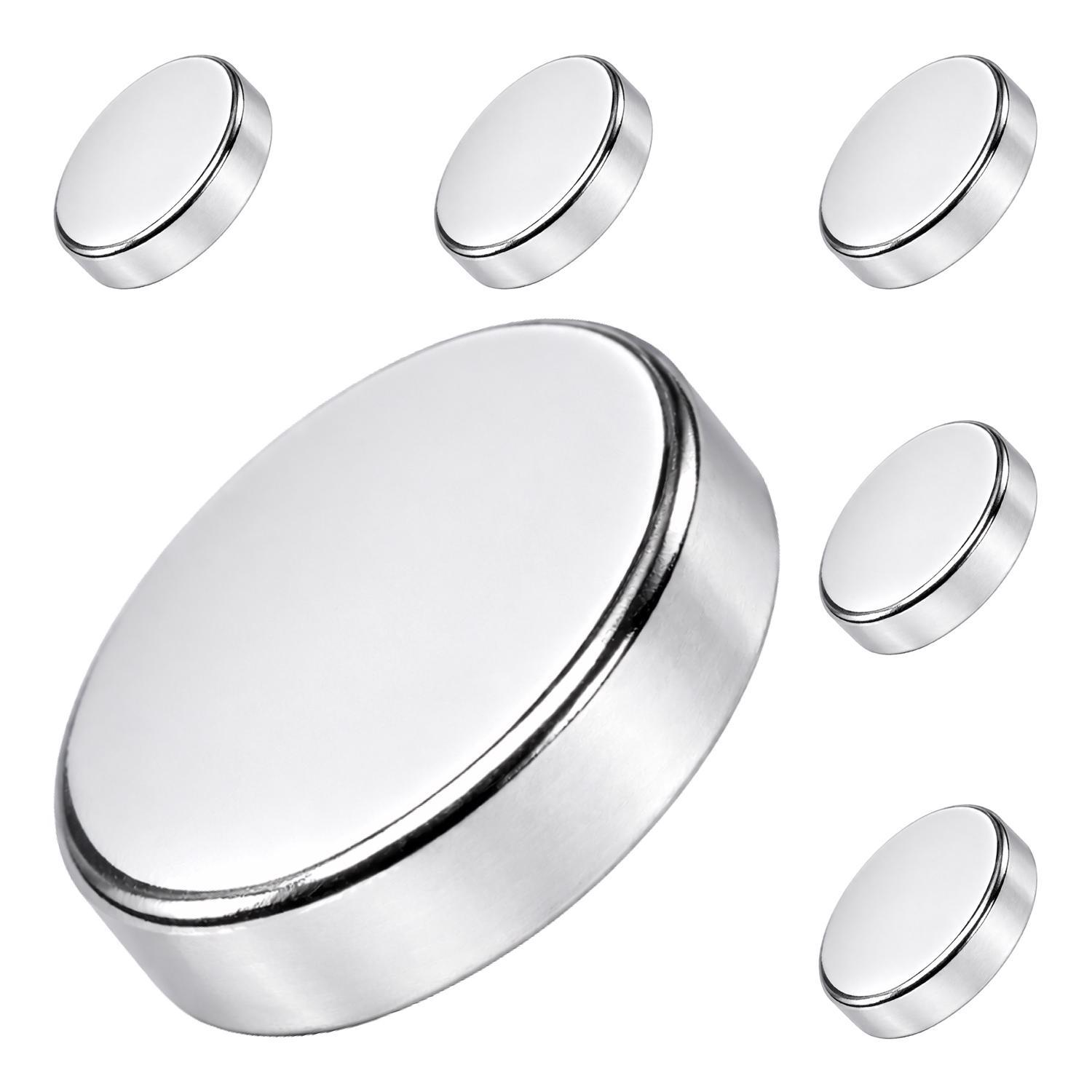 Magnet Source.118 in. L X.472 in. W Silver Super Disc Magnets 4.3 lb. pull 6 pc