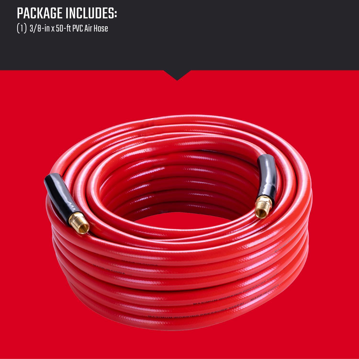 Craftsman 50 ft. L X 3/8 in. D PVC Air Hose 300 psi Red