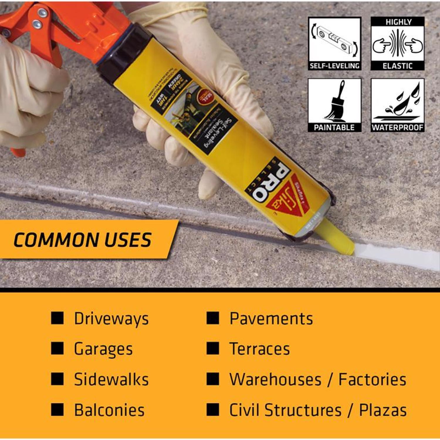 Sika Pro Gray Polyurethane Self-Leveling Sealant 29 oz