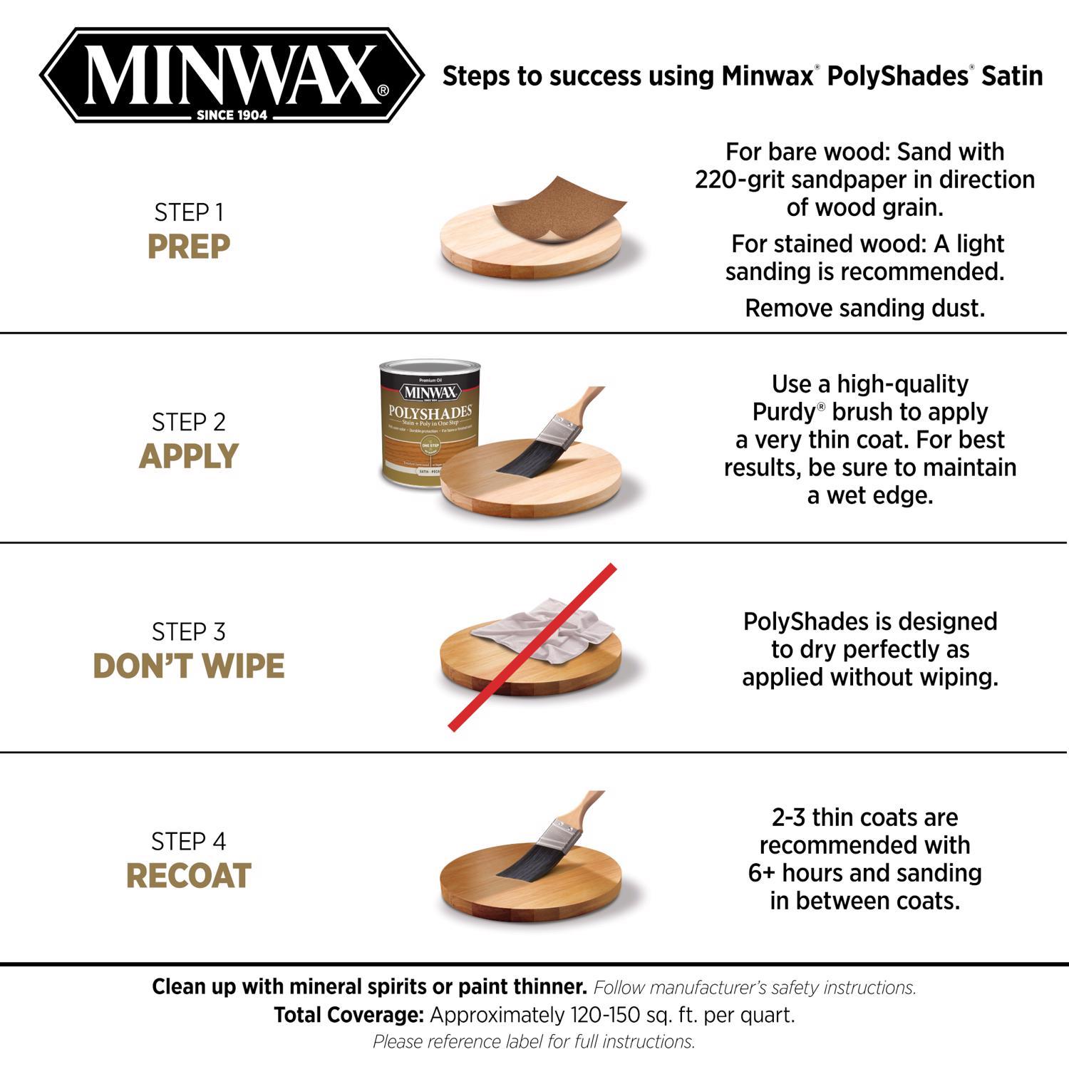 Minwax Polyshades Semi-Transparent Satin Slate Oil-Based Stain/Polyurethane Finish 1 qt