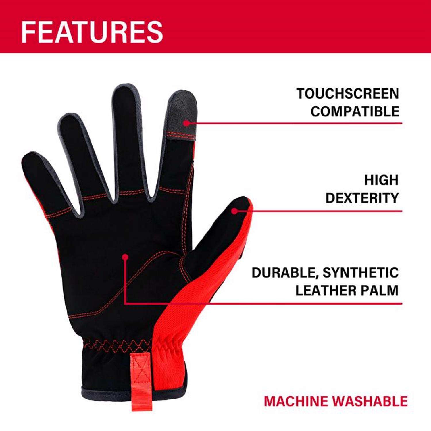 Ace L I-Mesh High Performance Utility Red/Black Gloves