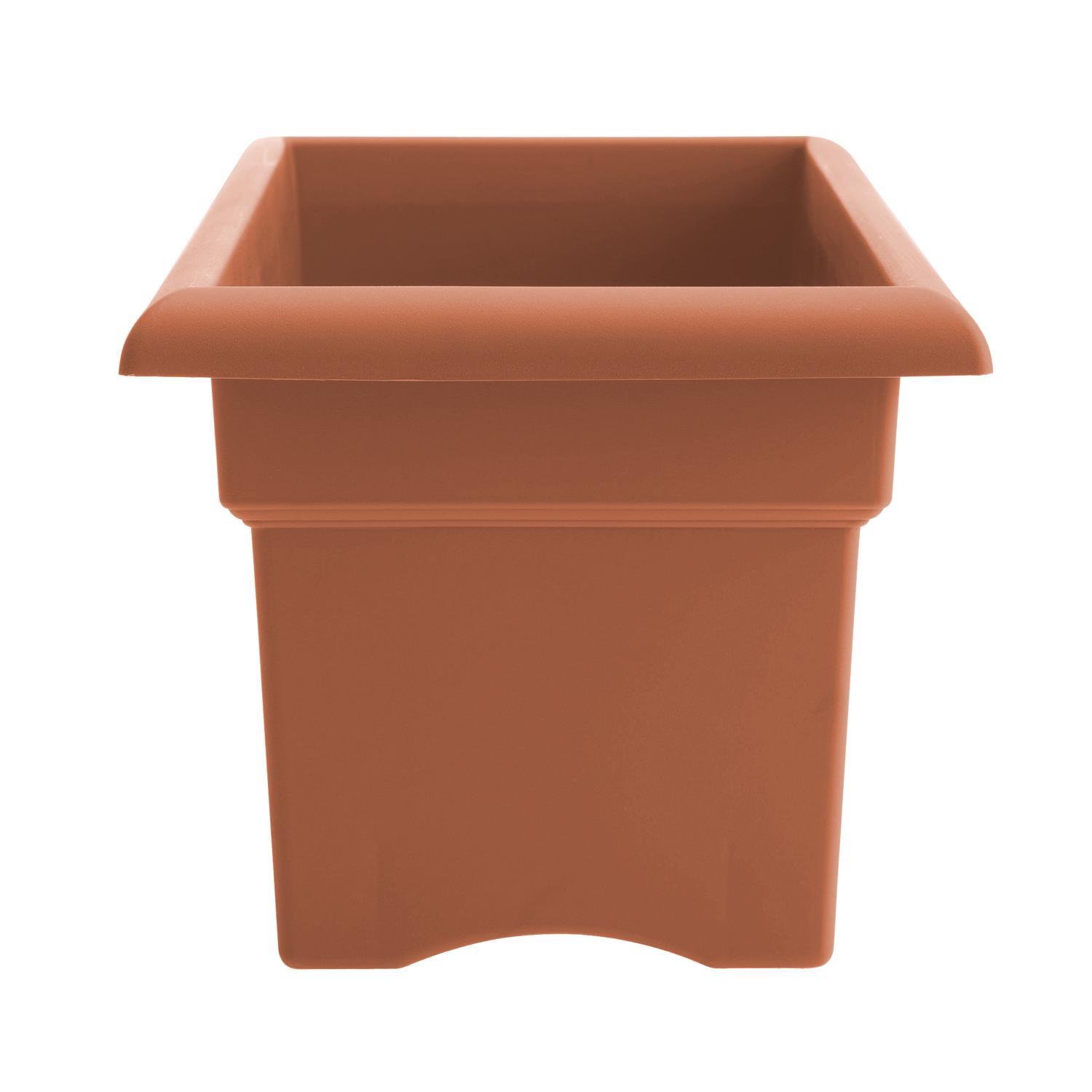 Bloem 10 in. H X 12 in. W X 26.3 in. D Resin Veranda Planter Terracotta Clay