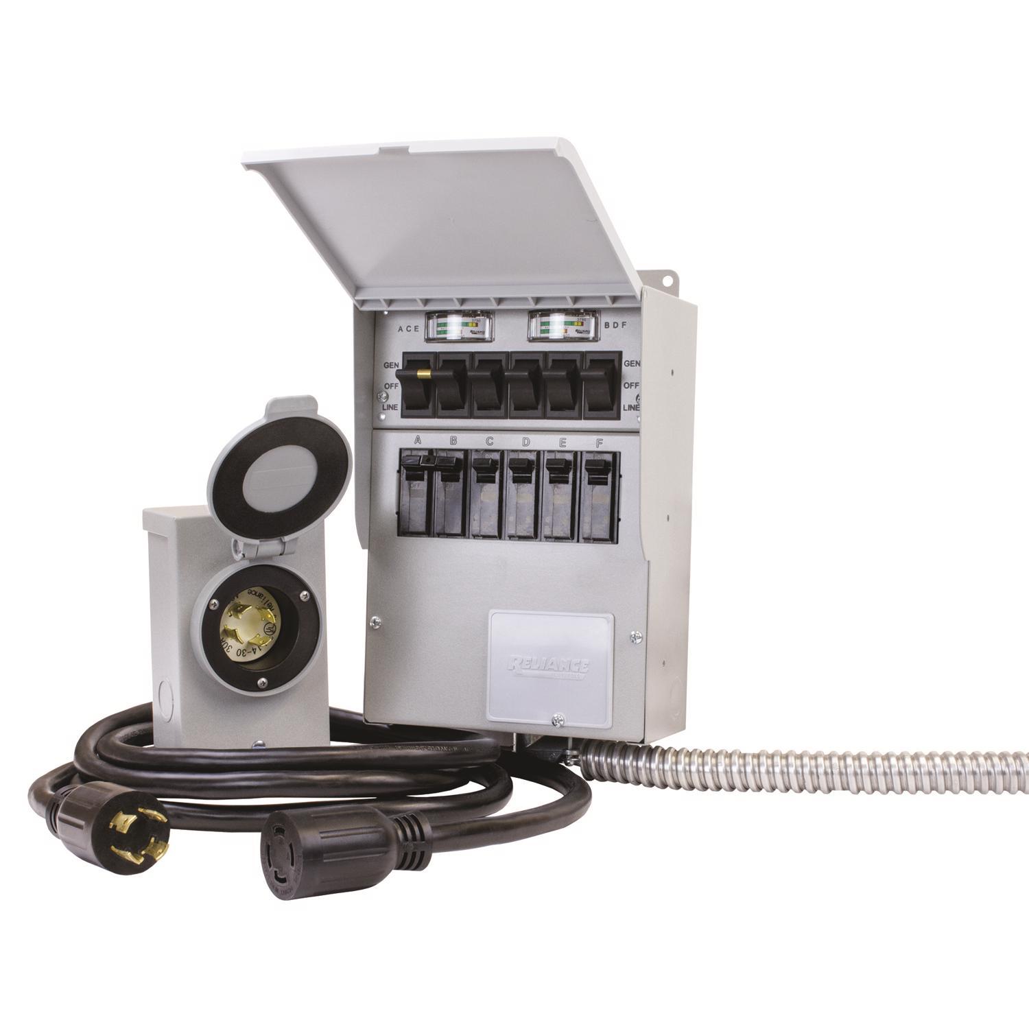 Reliance Controls Pro/Tran 2 30 amps 120/240 V 6 space 6 circuits Surface Mount Transfer Switch Kit
