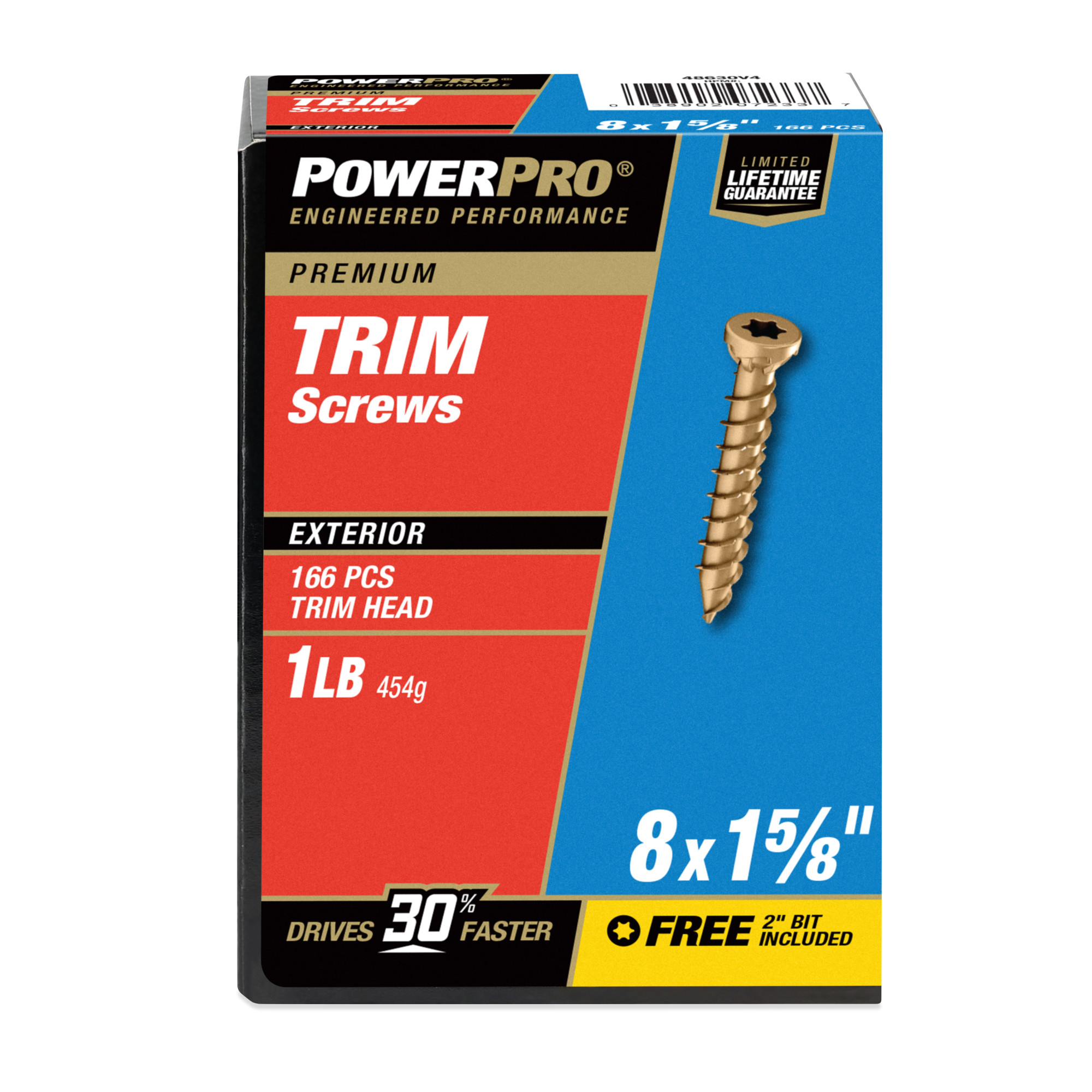 Power Pro&reg; Premium Bronze Exterior Trim Screws (#8 x 1-5/8 in.) - 166 pc