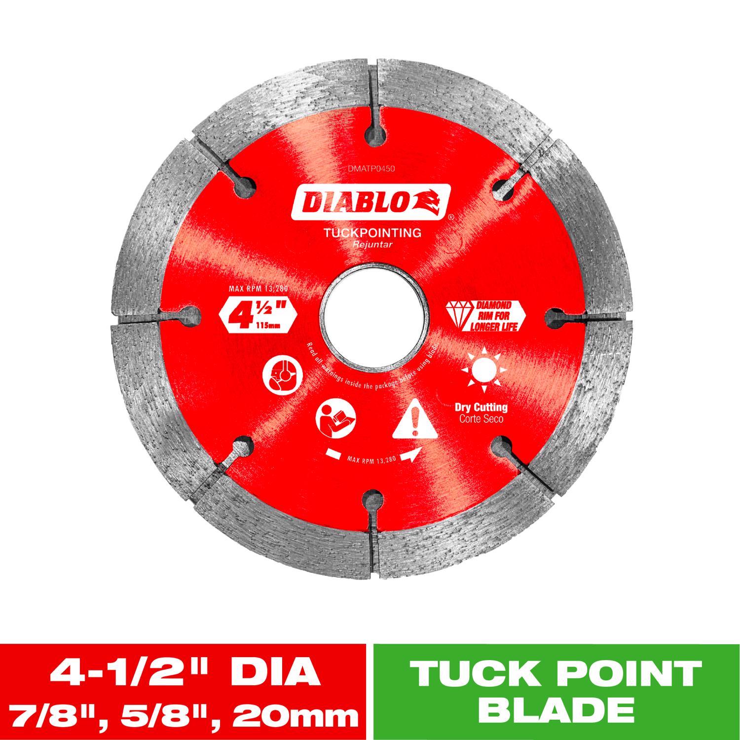Diablo 4-1/2 in. D X 7/8 in. X.240 in. thick Diamond Tuck Point Masonry Cut-Off Wheel 1 pk