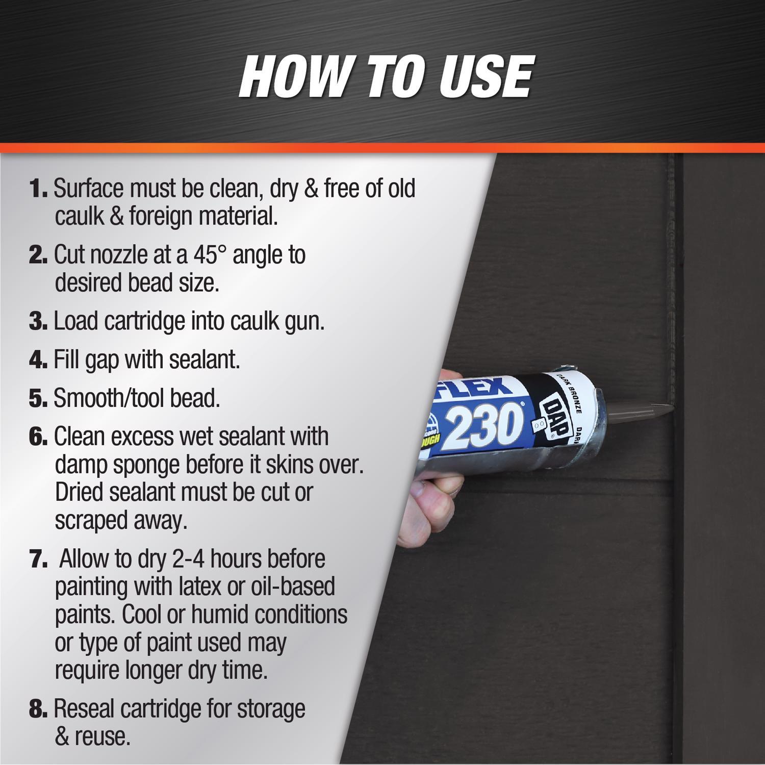 DAP Dynaflex 230 Dark Bronze Premium Latex Door/Siding/ Window Sealant 10.1 oz