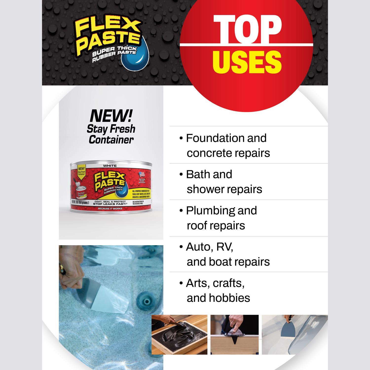 Flex Seal Family of Products Flex Paste White Rubberized Paste 9 fl. oz.